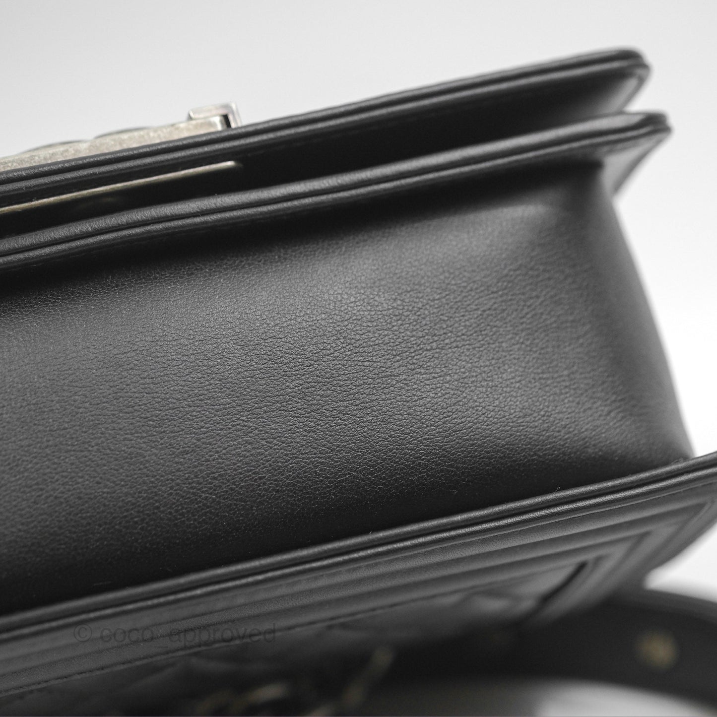 Chanel Small Boy Quilted Black Calfskin Ruthenium Hardware