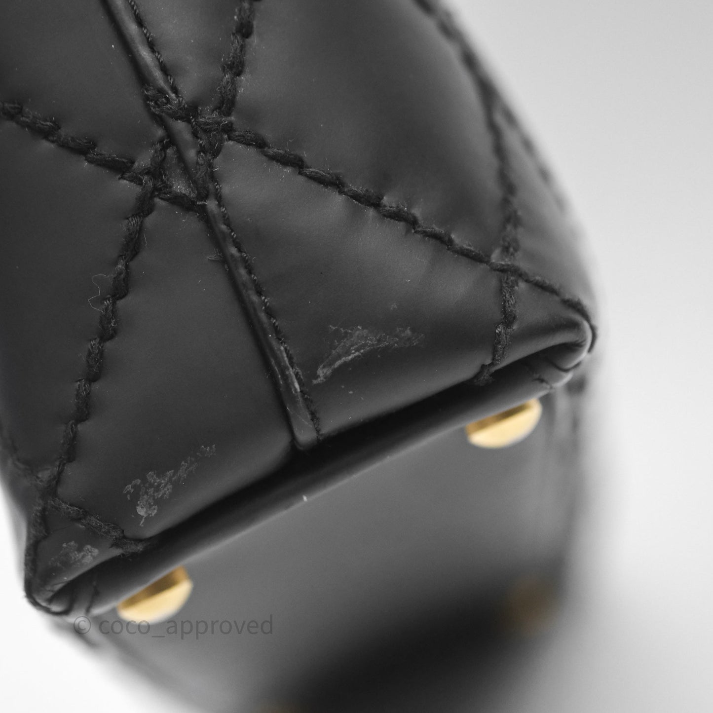 Chanel Vintage Quilted CC Tote Bag Matte Black Calfskin Gold Hardware