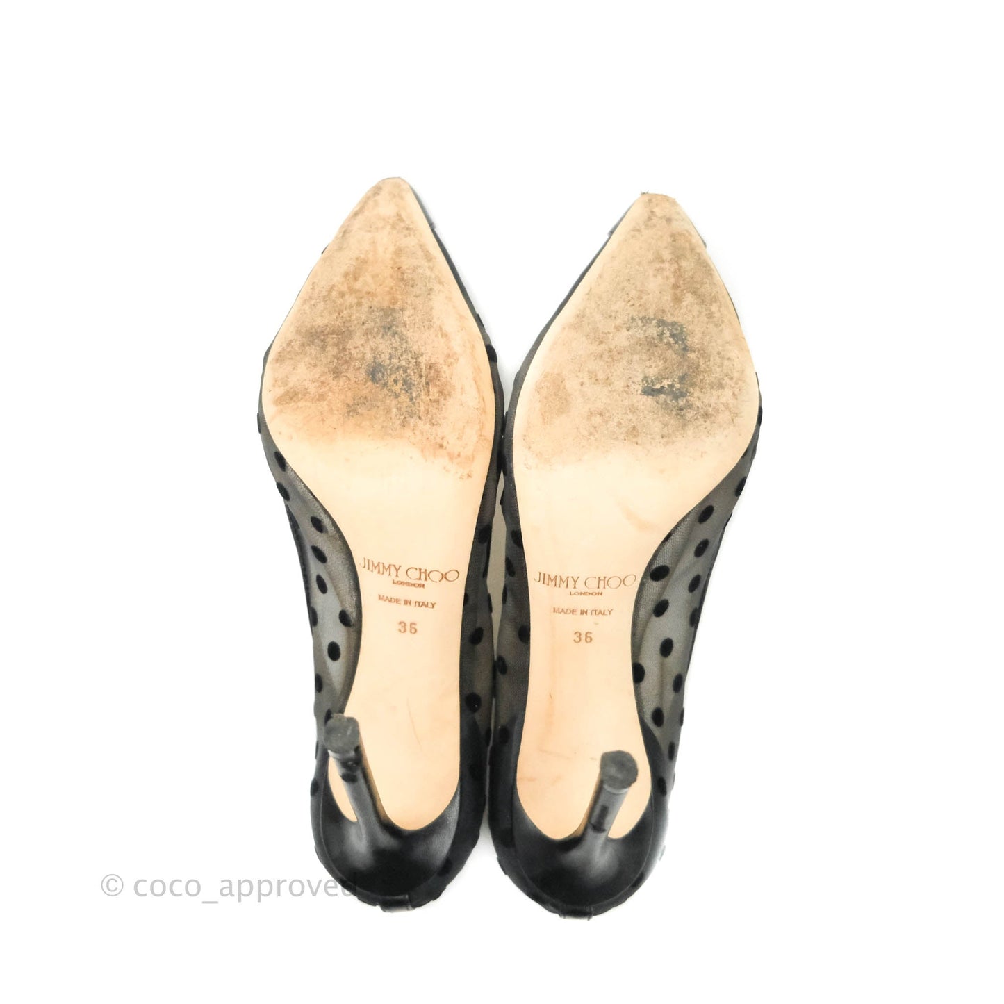 Jimmy Choo Romy 100 Polka Dot Mesh Pumps in Black