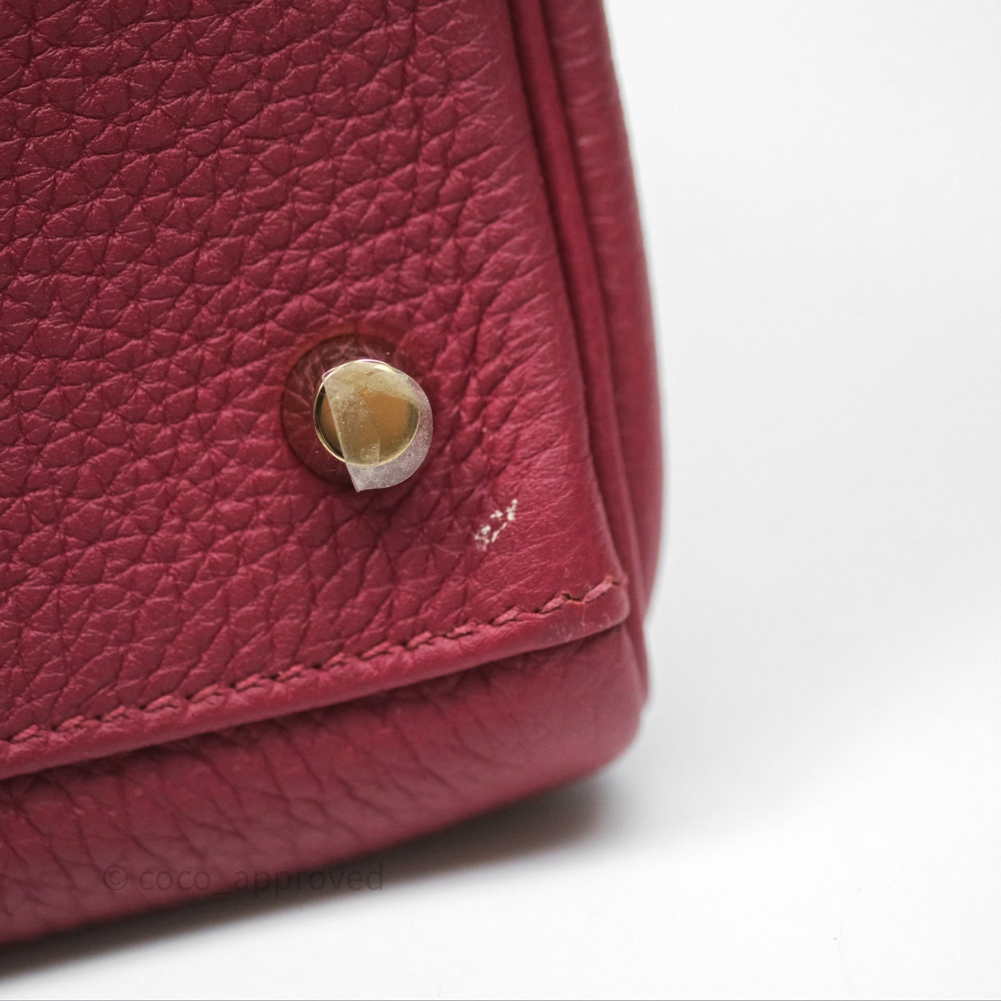 Hermès Kelly 32 Retourne Rouge Grenat K1 Togo Gold Hardware