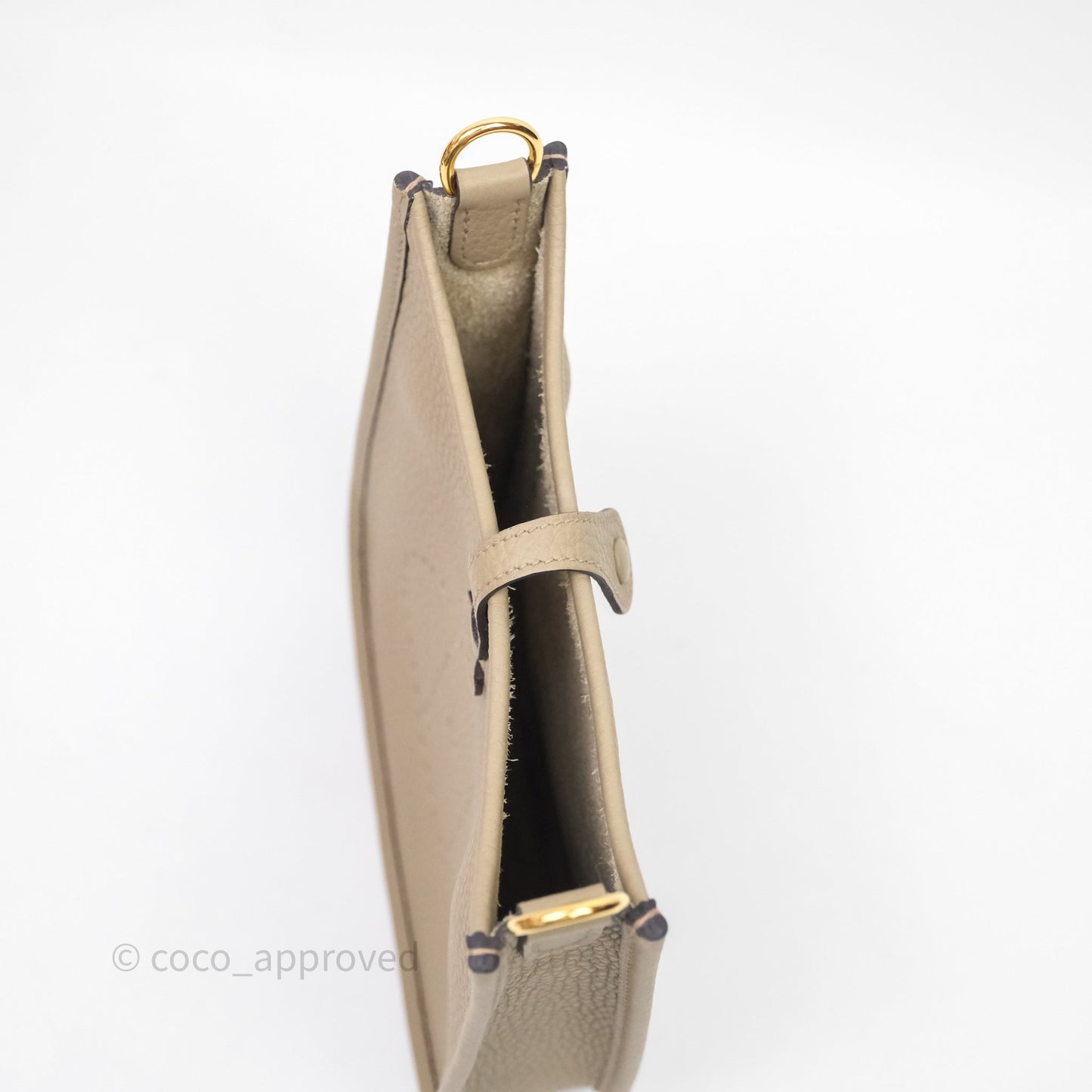 Hermès Mini Evelyne 16 Beige Marfa 8Q Clemence Gold Hardware