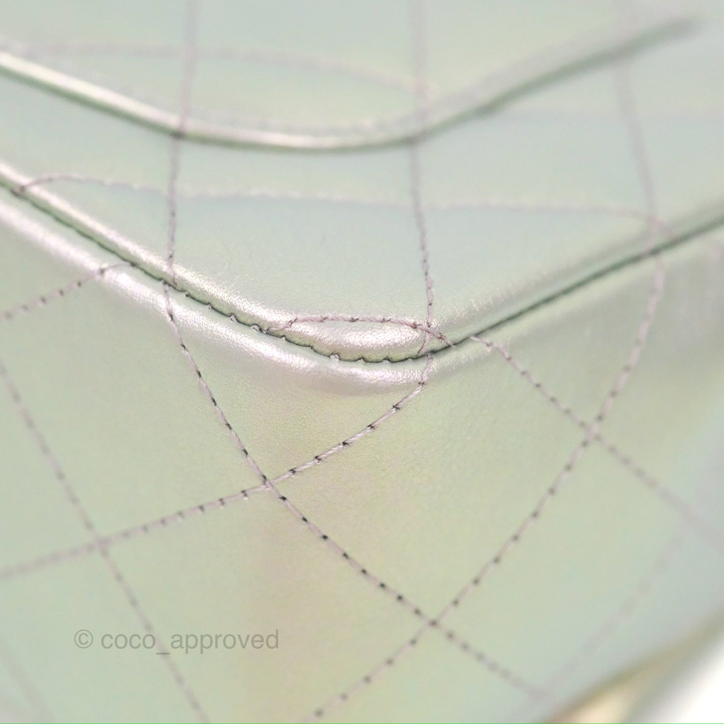 Chanel Quilted Mini Rectangular Iridescent Lilac Calfskin Silver Hardware