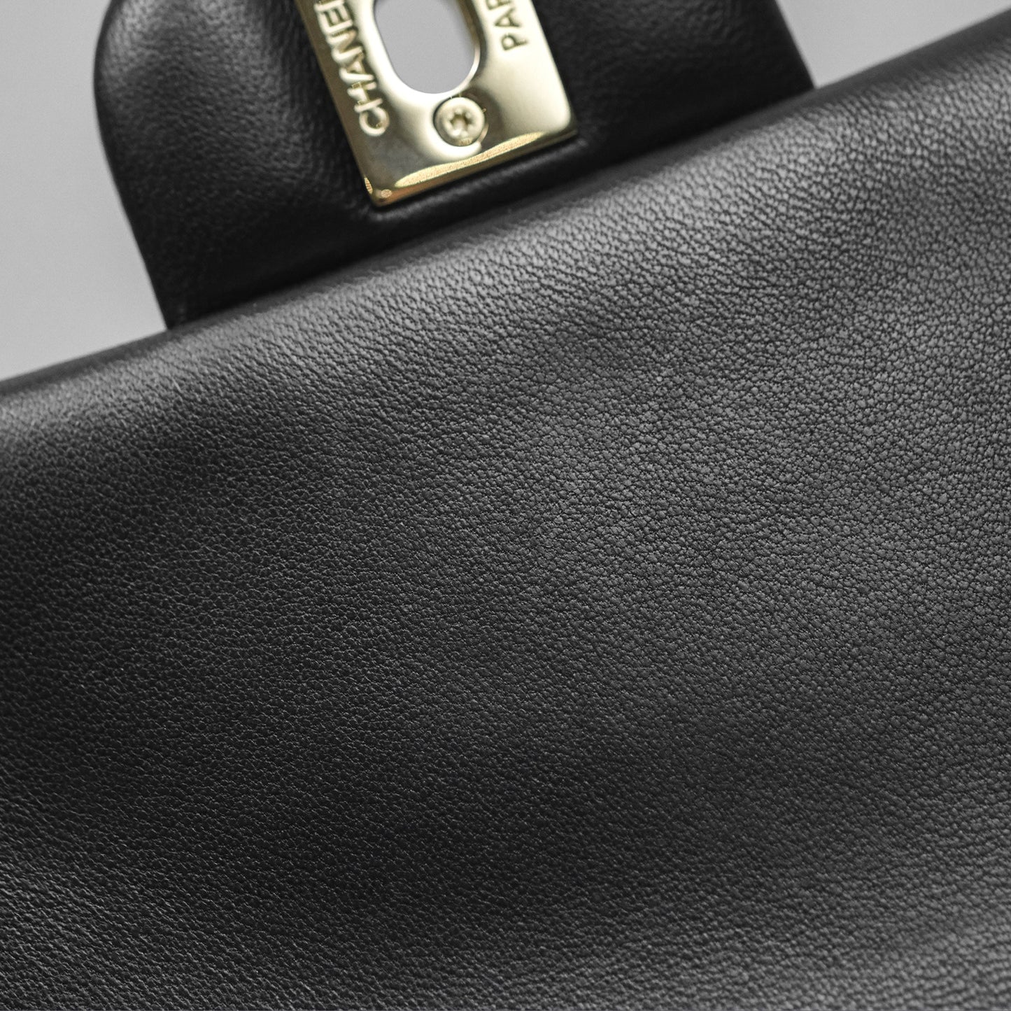 Chanel Mini Square Flap Quilted Black Lambskin Gold Hardware