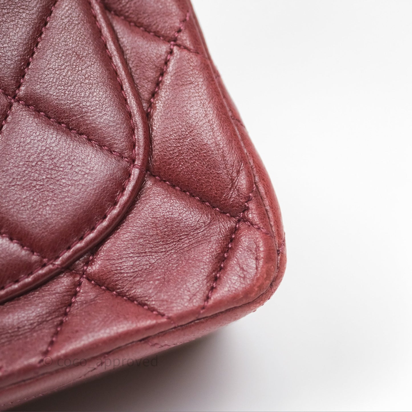 Chanel Vintage Mini Square Burgundy Lambskin 24K Gold Hardware