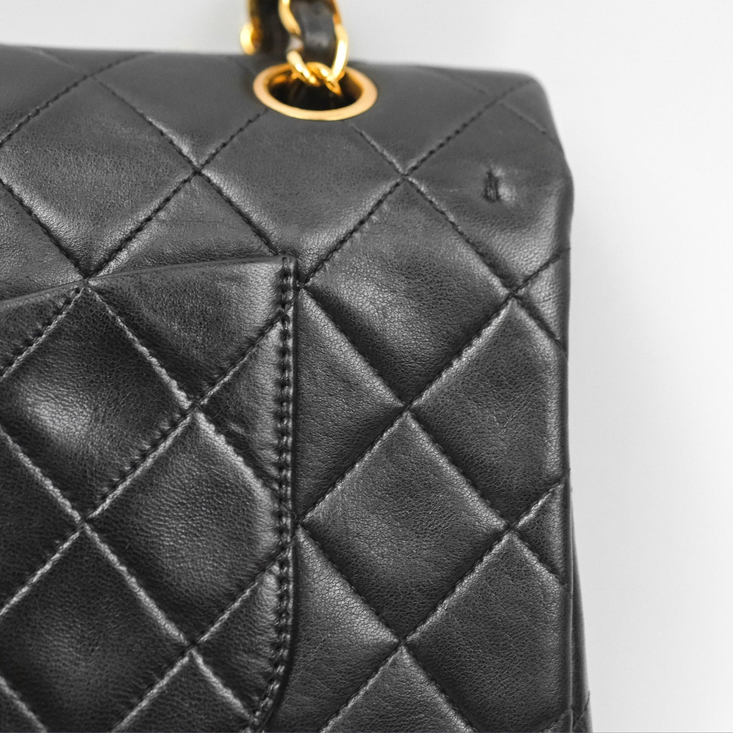 Chanel Vintage Classic Medium Flap Black Lambskin 24K Gold Hardware