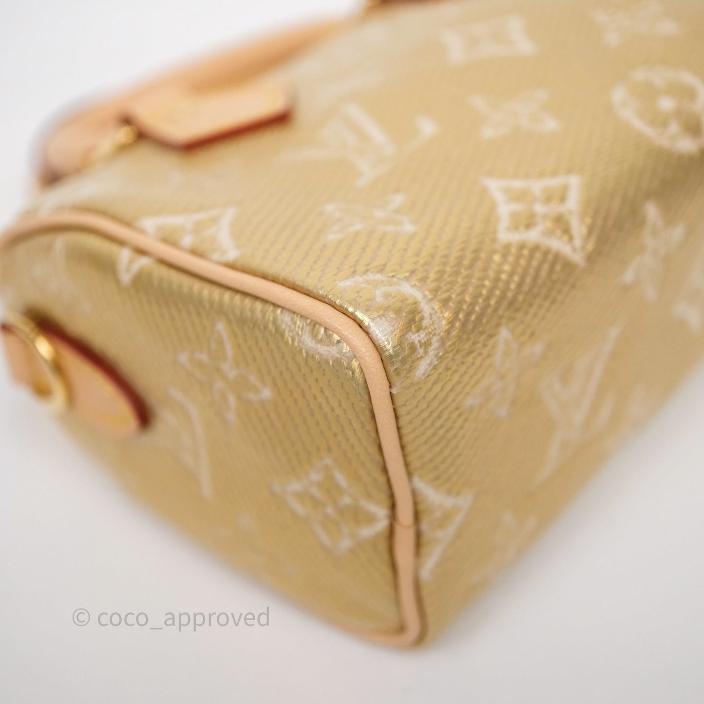 Louis Vuitton Nano Speedy Monogram Gold Jacquard Fabric