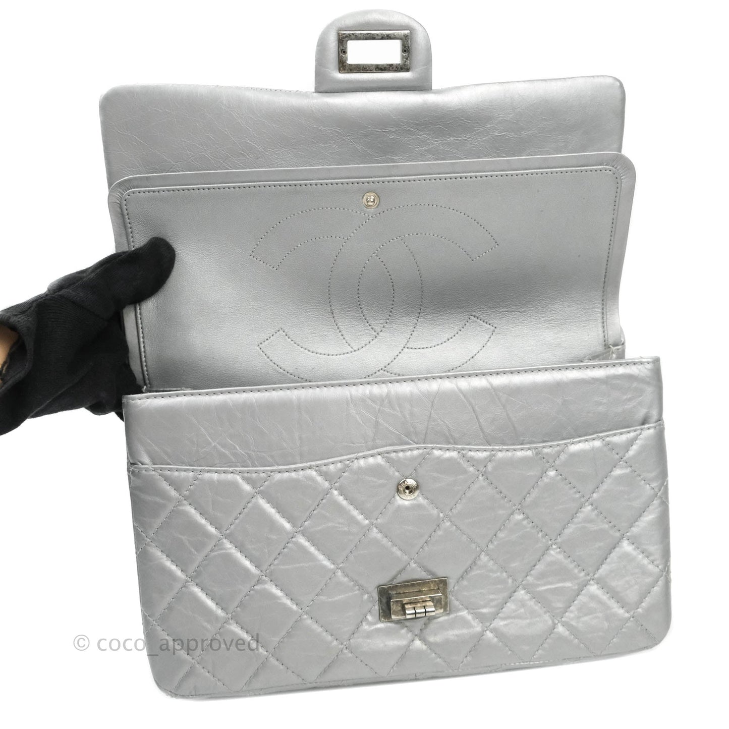 Chanel Reissue 227 Quilted Aged Calfskin Silver Ruthenium Hardware