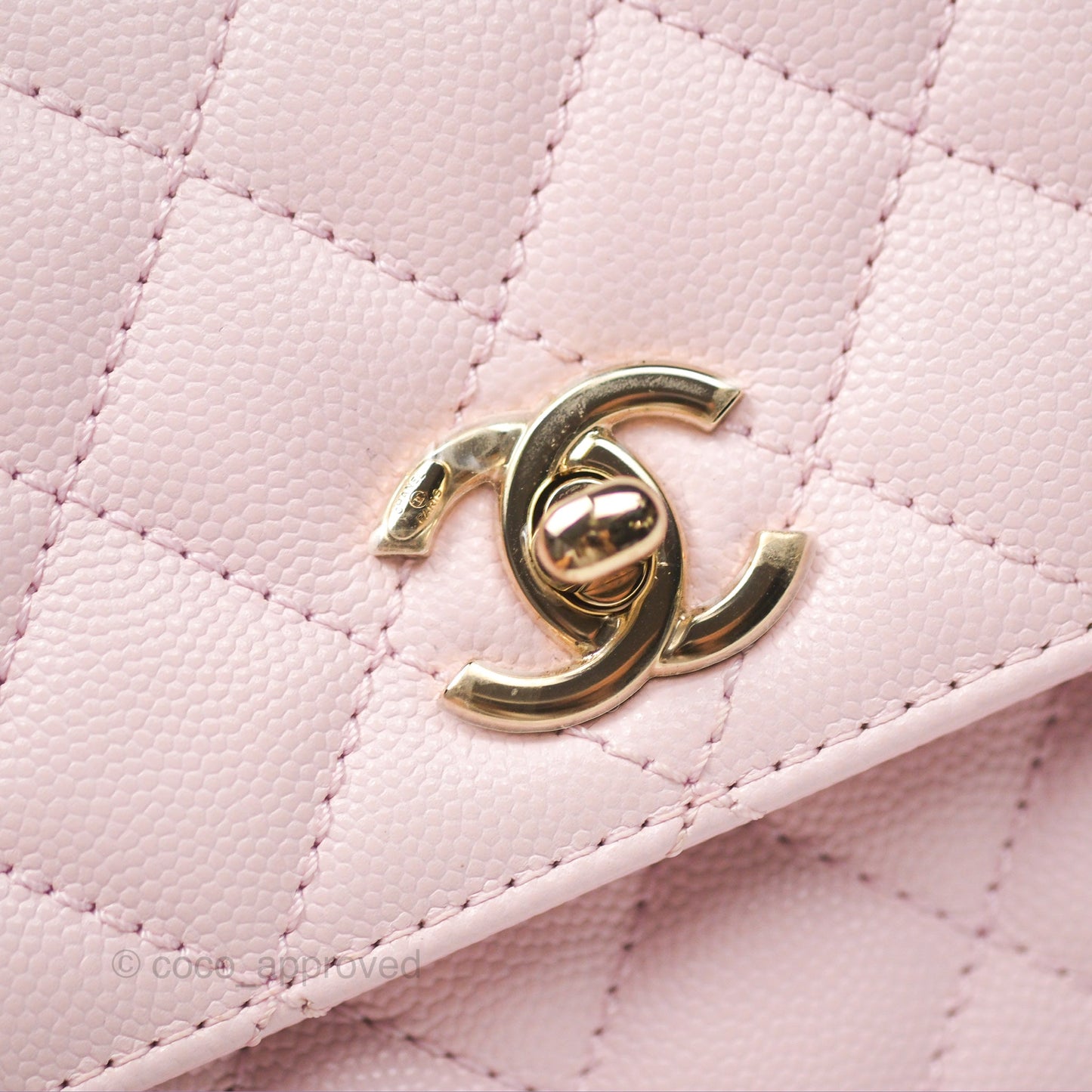 Chanel Small Coco Handle Light Pink Caviar Gold Hardware