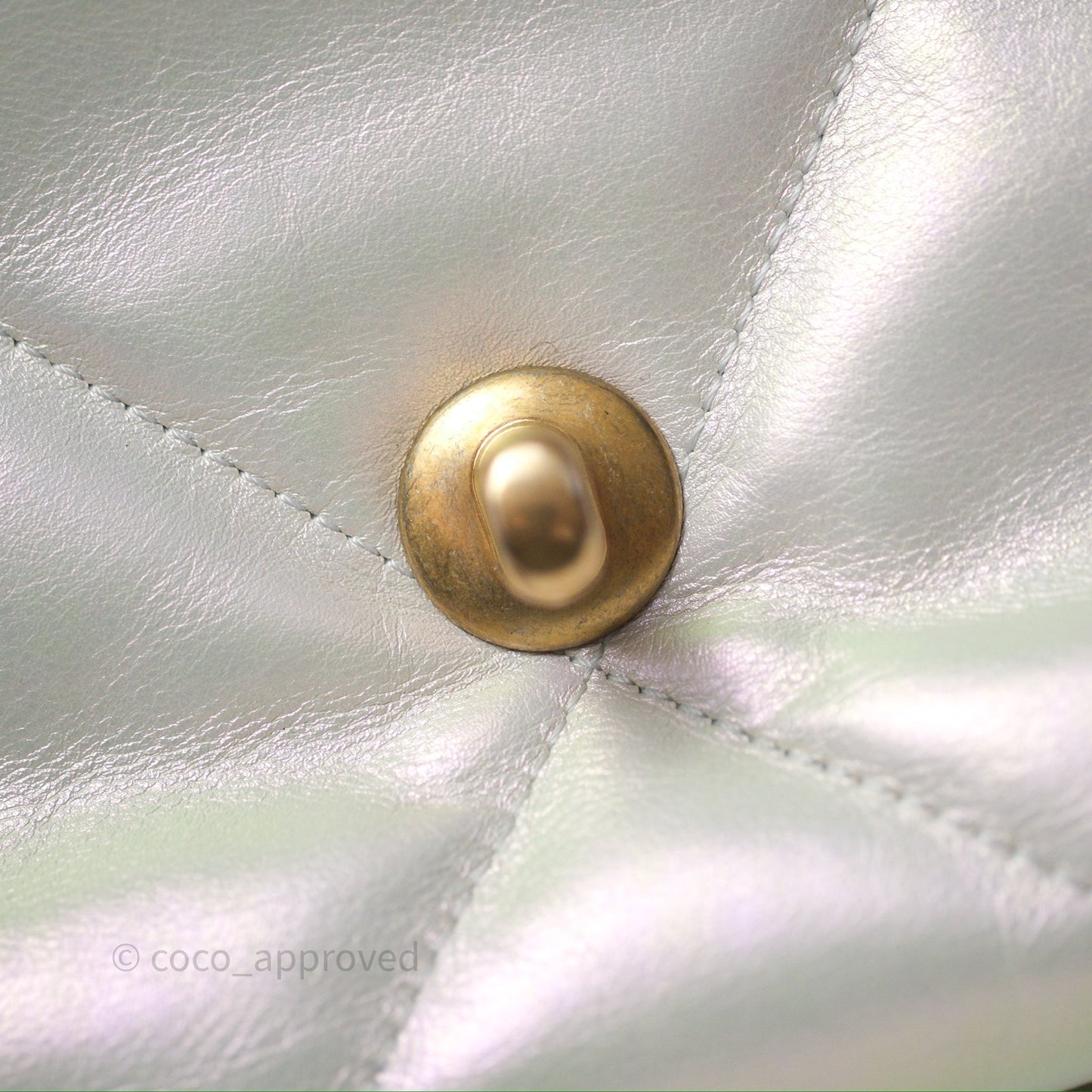 Chanel 19 Small Iridescent White Mixed Hardware