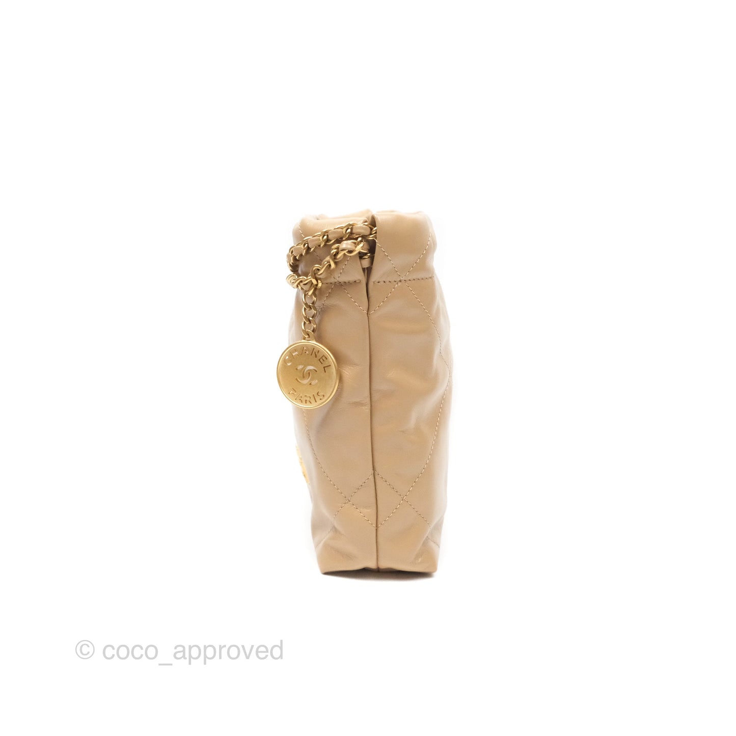 Chanel 22 Mini Bag Beige Shiny Crumpled Calfskin