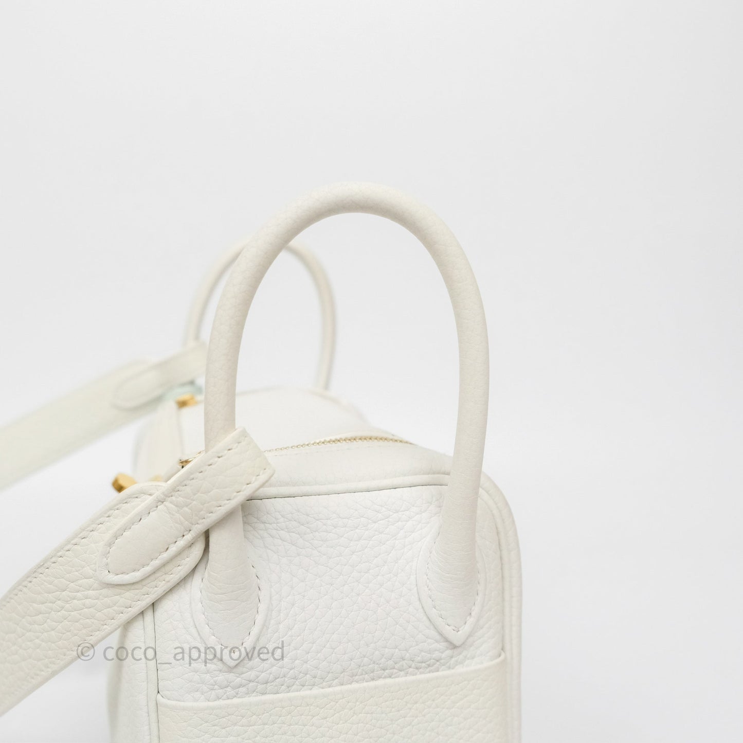 Hermès Mini Lindy 20 New White 0U Clemence Gold Hardware