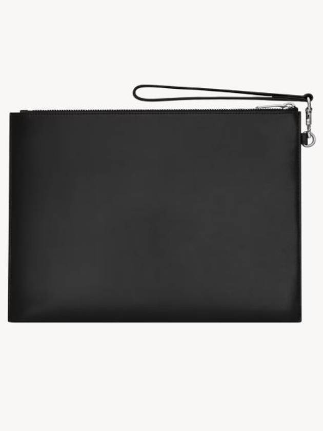 Luxury Saint Laurent Tiny Monogram Silver Clutch Bag Black