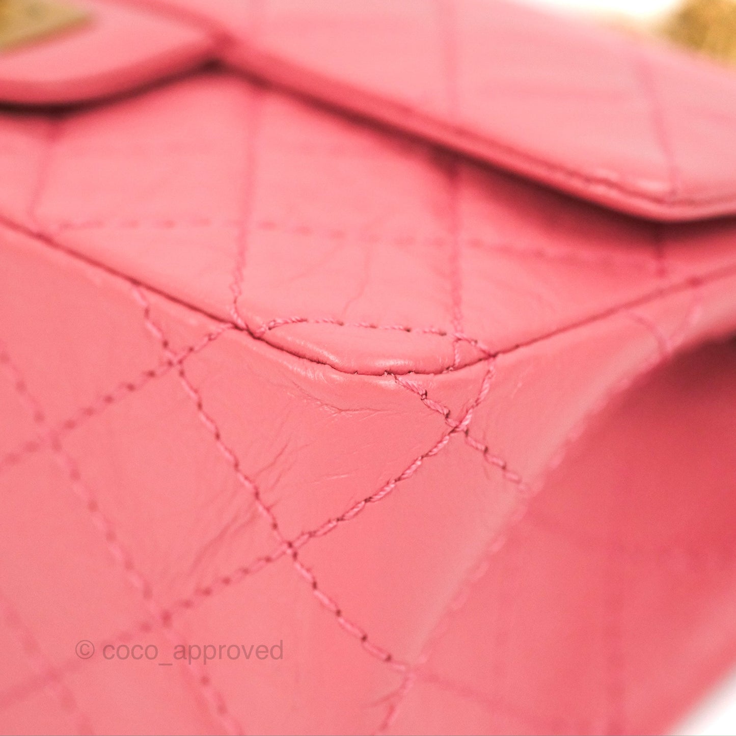 Chanel Mini Reissue 224 Pink Aged Calfskin Aged Gold Hardware
