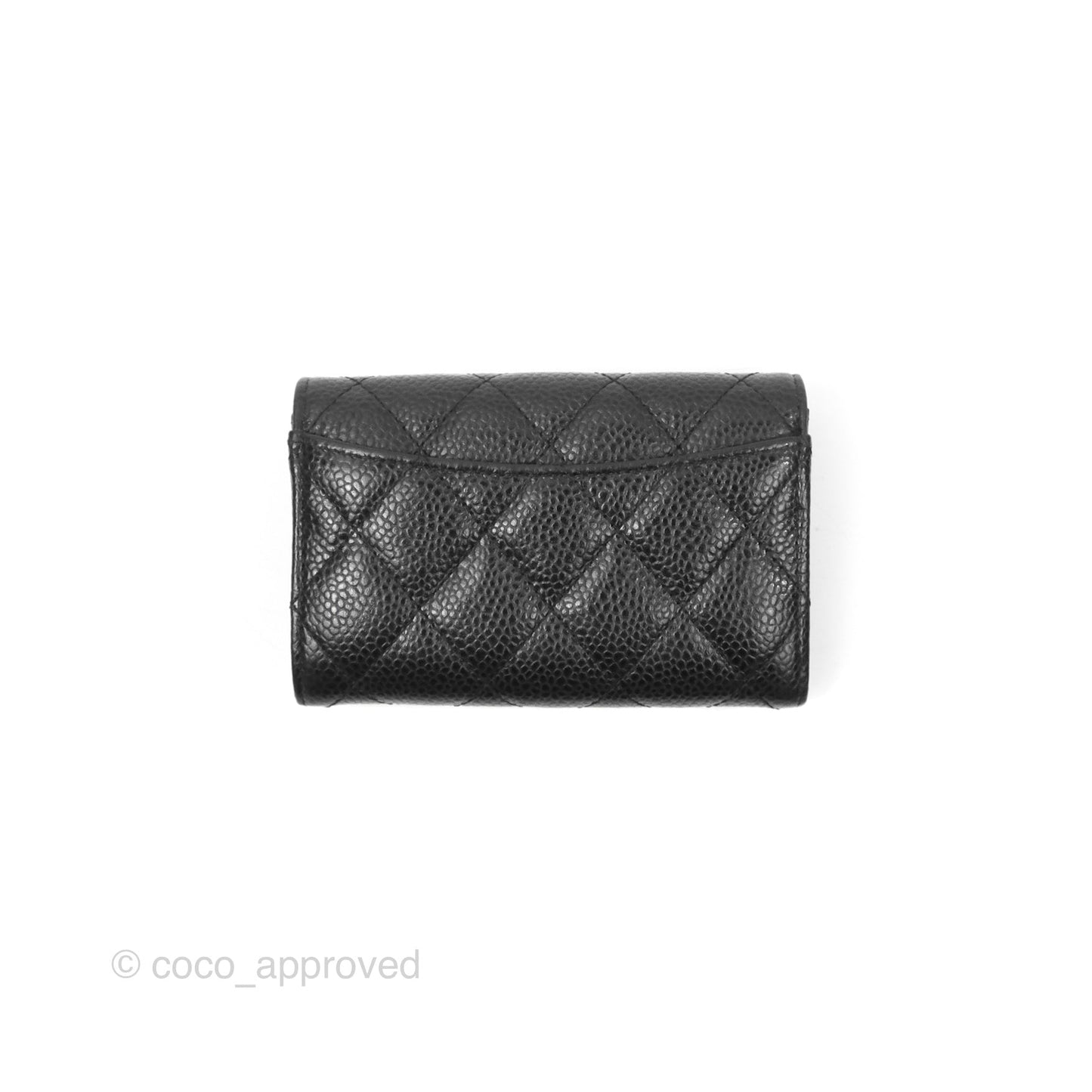 Chanel Quilted Flap Card Holder Black Caviar Gold Hardware