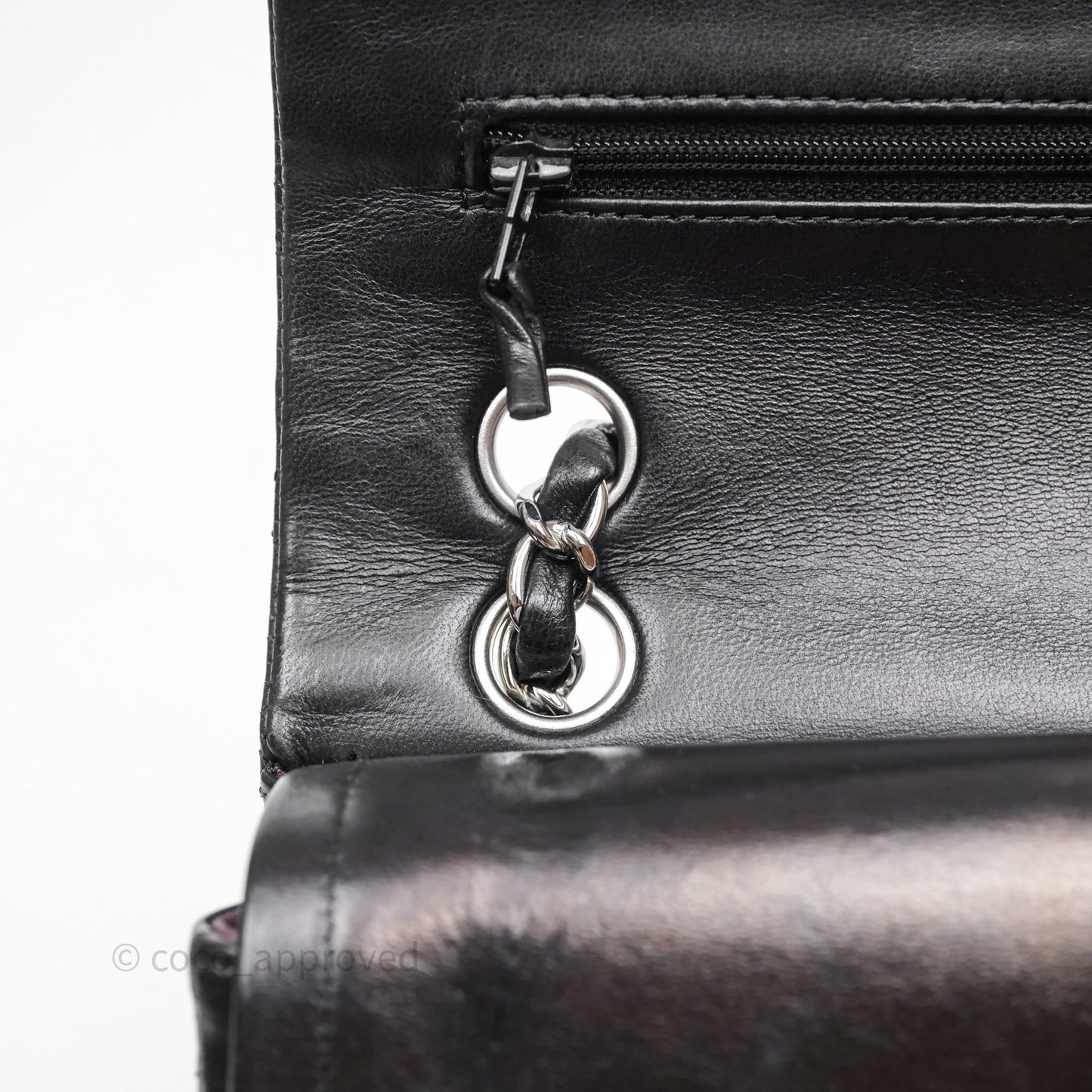 Chanel Small Classic Flap Quilted Black Lambskin Silver Hardware