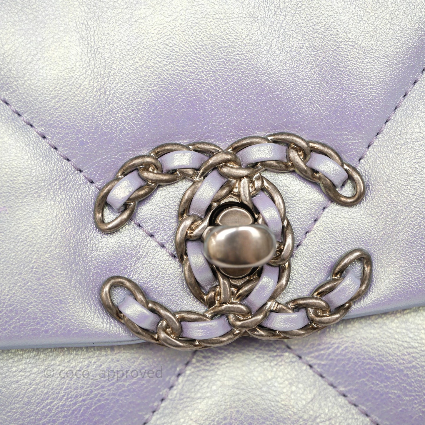Chanel 19 Small Iridescent Purple Mixed Hardware