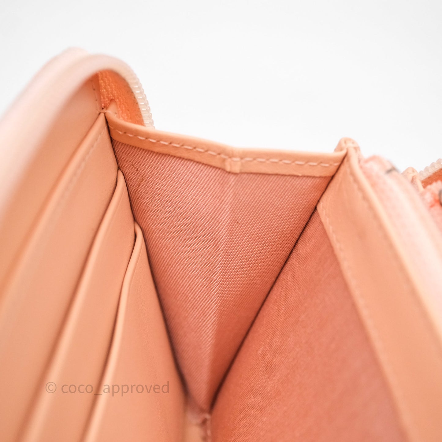 Chanel Boy Zip Long Wallet Pink Caviar Gold Hardware