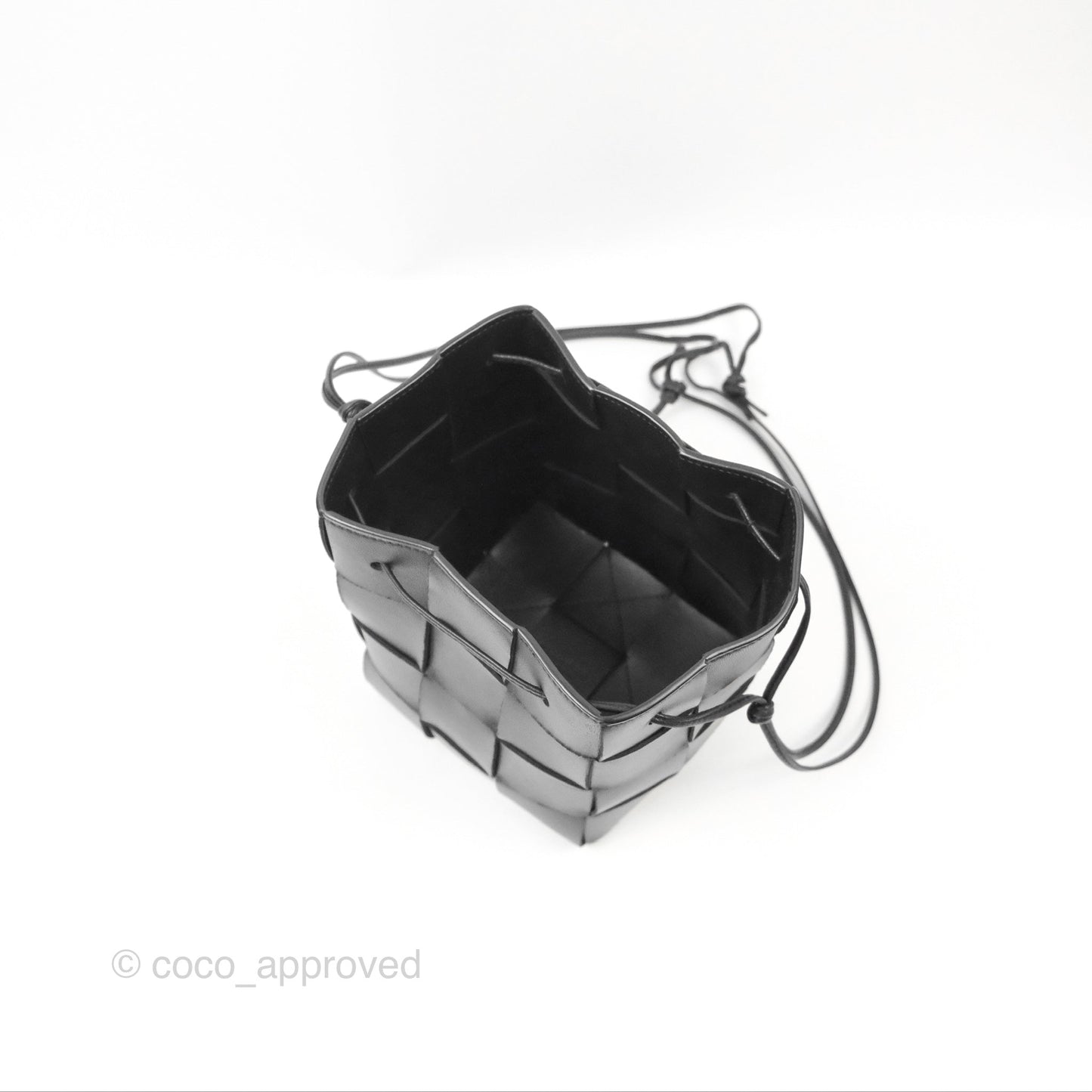 Bottega Veneta Small Cassette Bucket Bag Black Lambskin