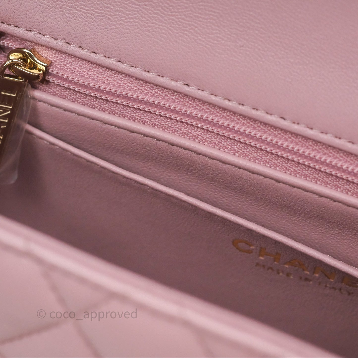 Chanel Top Handle Mini Rectangular Flap Lilac Pink Lambskin Gold Hardware