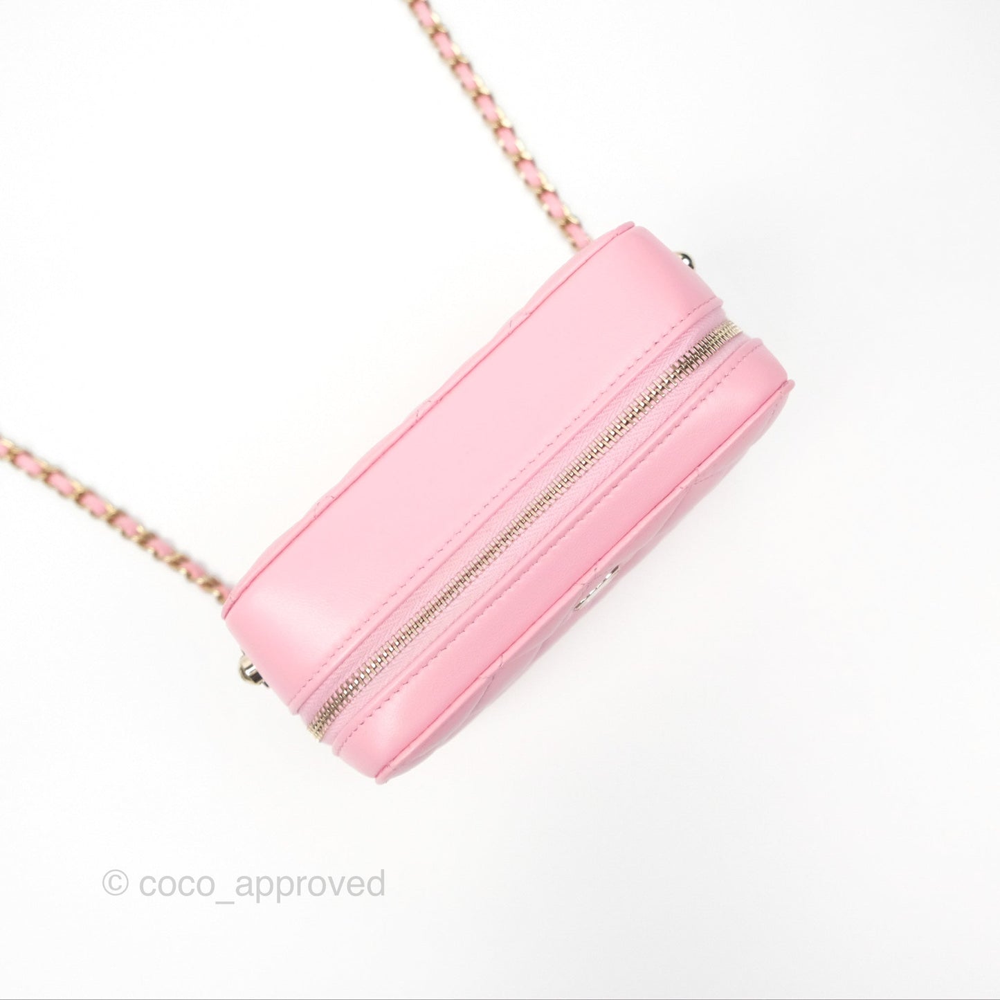 Chanel Camera Case Quilted Pink Lambskin Gold Hardware
