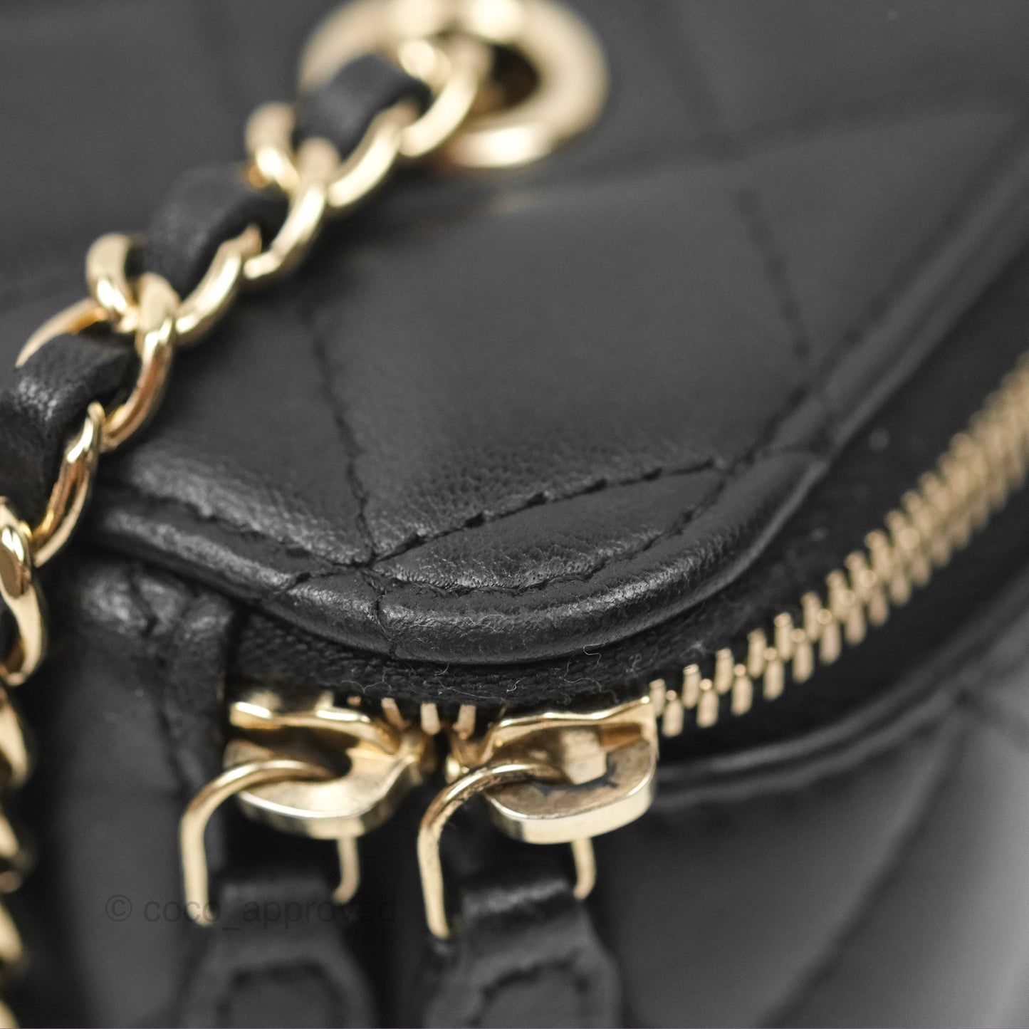 Chanel Vanity Rectangular Black Lambskin Gold Hardware