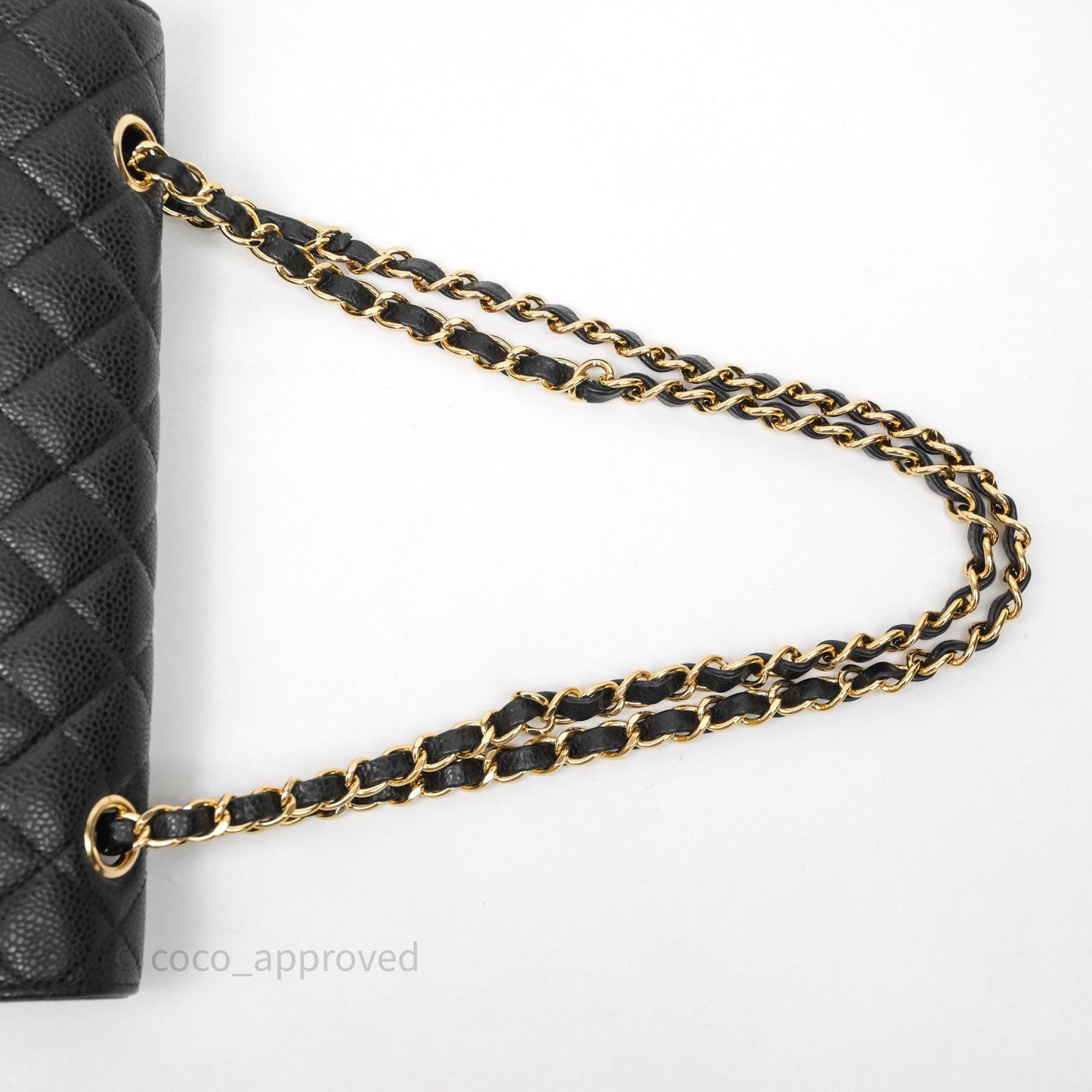 Chanel Classic M/L Medium Flap Quilted Black Caviar Gold Hardware