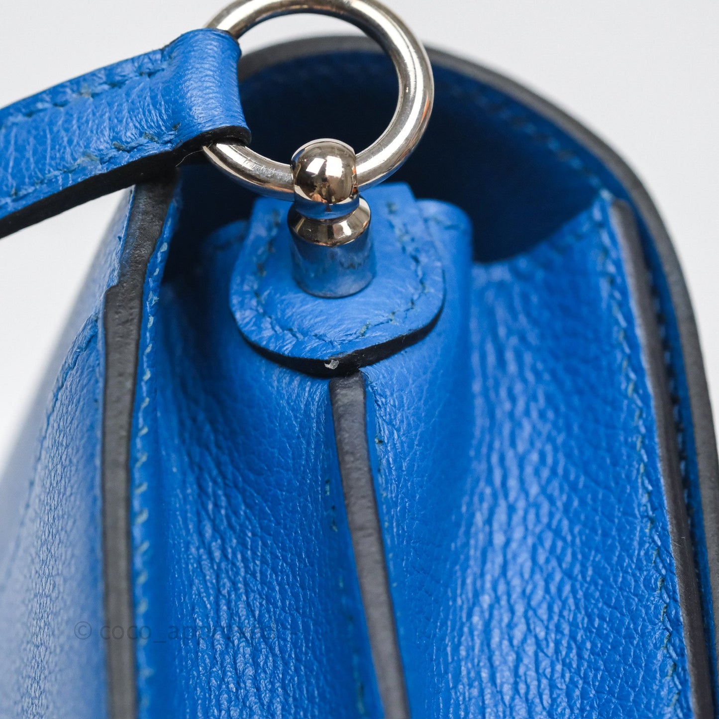 Hermès Roulis Mini 18 Blue Zellige I7 Evercolor Palladium Hardware