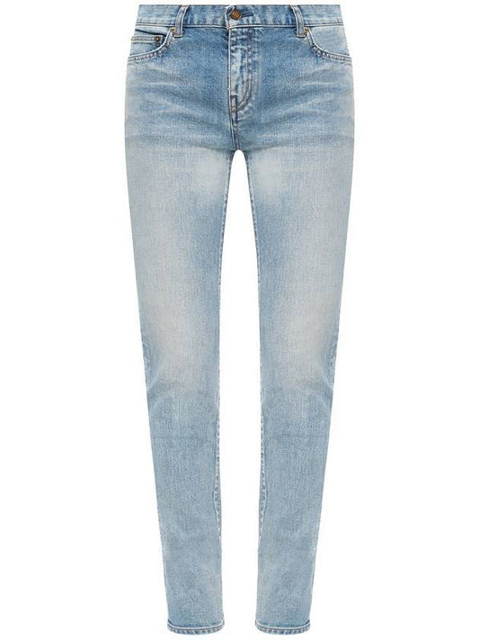 Luxury Saint Laurent Slim Fit Straight Jeans Blue