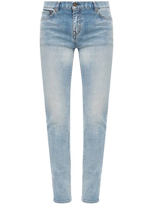 Luxury Saint Laurent Slim Fit Straight Jeans Blue
