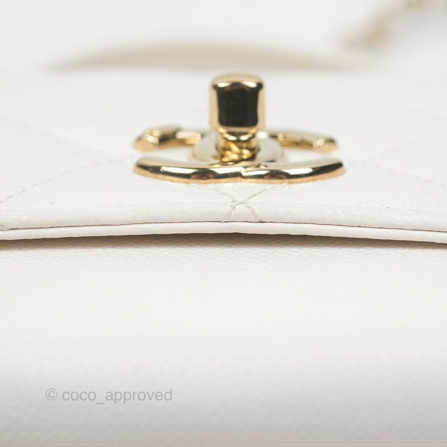 Chanel Quilted Small Business Affinity Flap White Caviar Gold Hardware