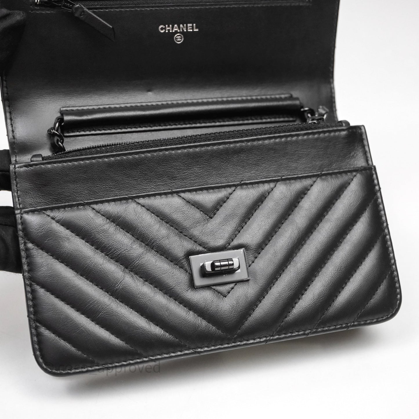 Chanel WOC Chevron Reissue So Black Calfskin