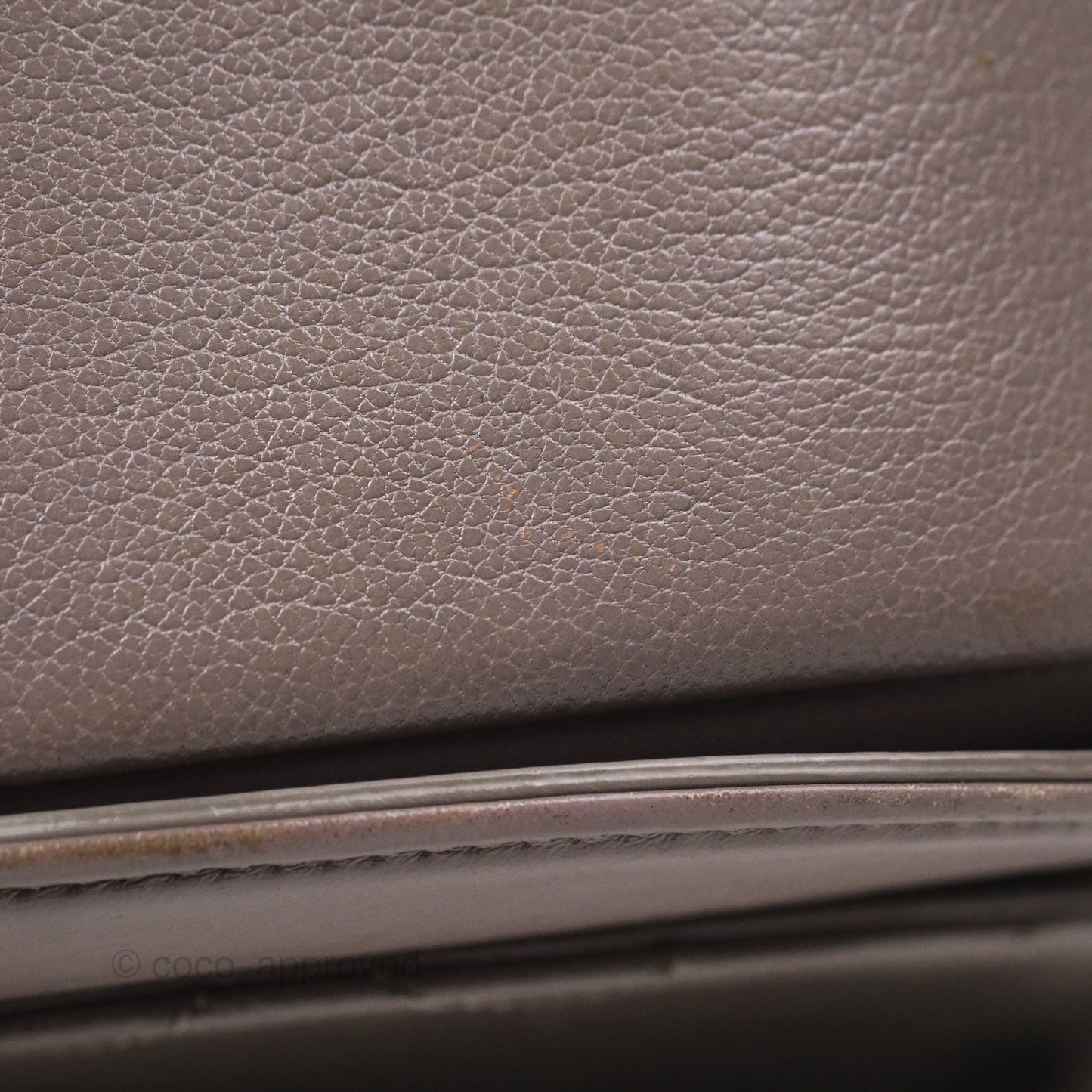 Chanel Coco Curve Flap Burnished Lilac Grey Calfskin Goatskin Antique Gold Hardware