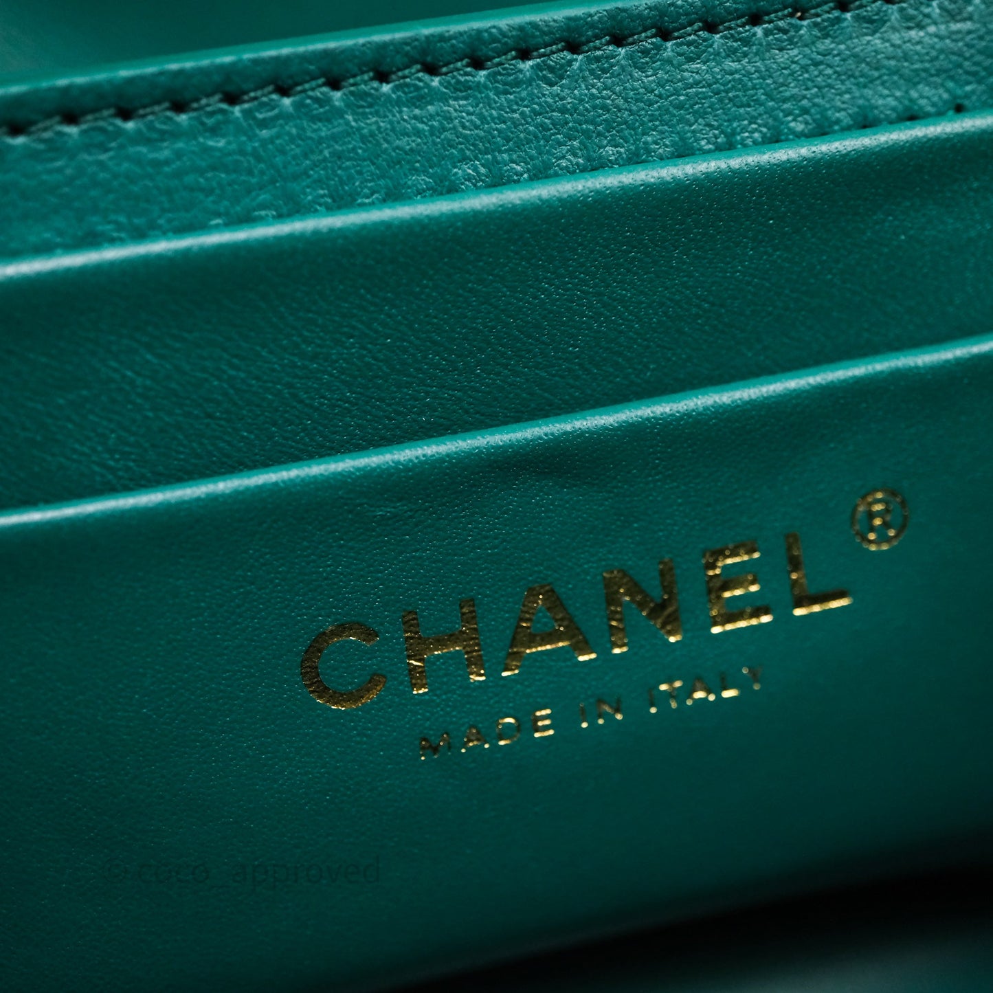 Chanel Small Vanity Case Green Shearling Aged Gold Hardware 22A