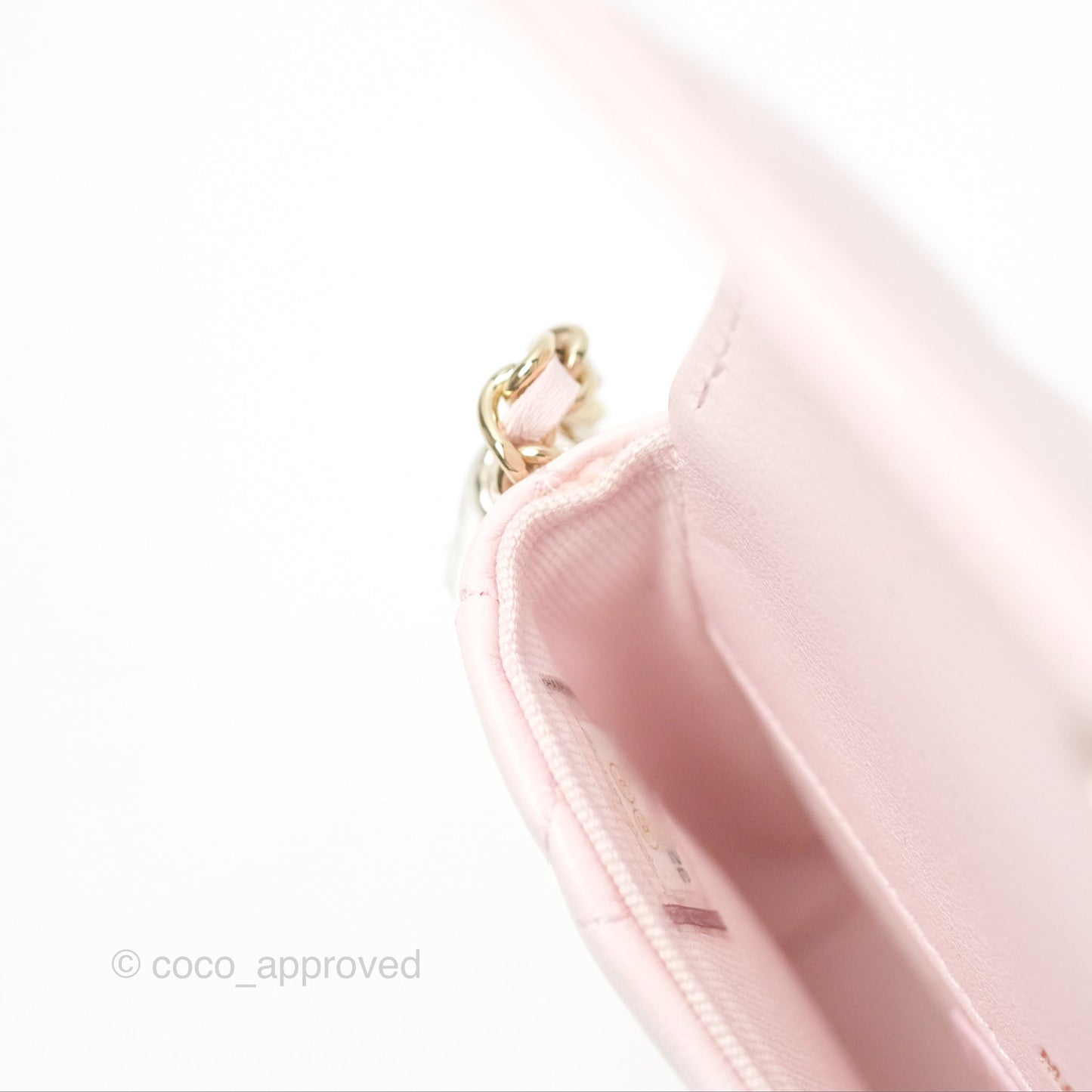 Chanel Mini Chain Around Clutch With Chain Pink Lambskin Gold Hardware