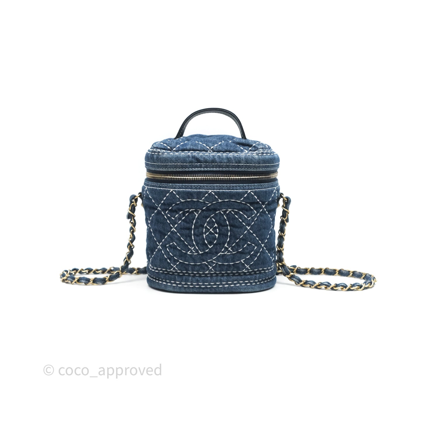 Chanel Quilted Trip Vanity Denim Aged Gold Hardware 20C