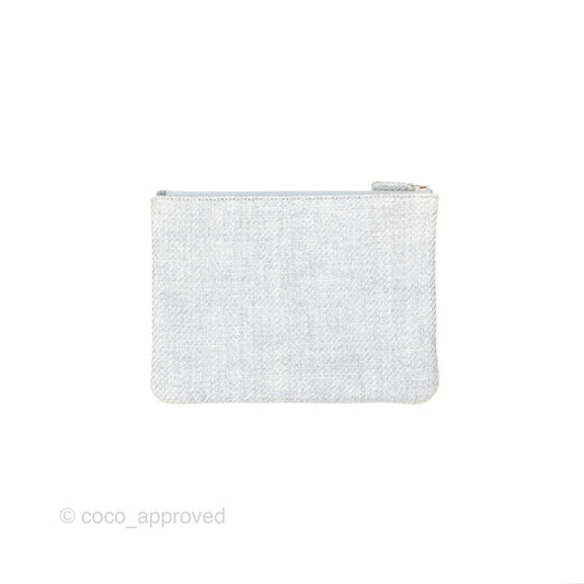 Chanel Deauville Clutch Light Blue Raffia