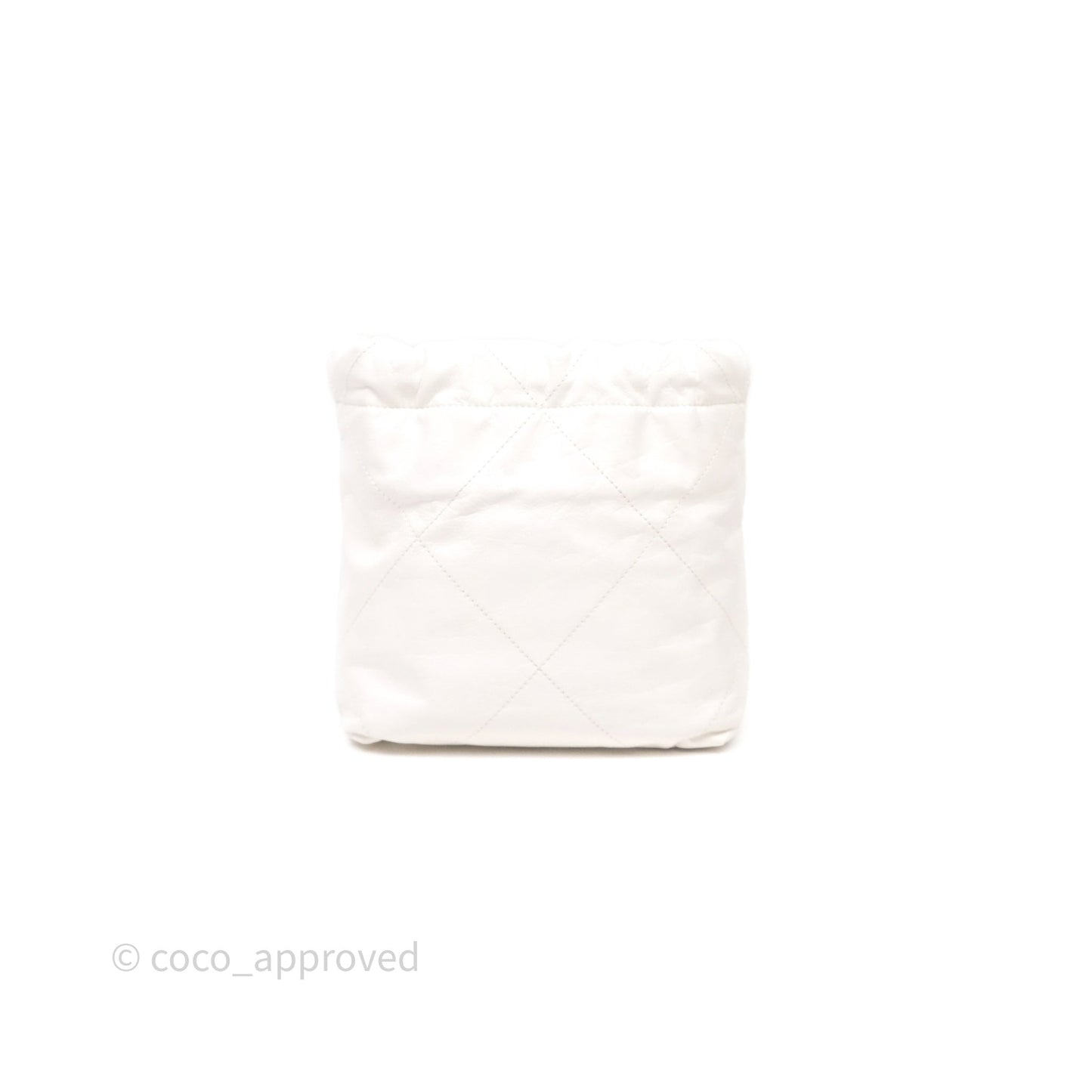 Chanel 22 Mini Bag White Calfskin Aged Gold Hardware