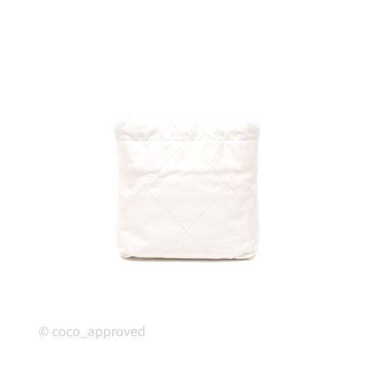 Chanel 22 Mini Bag White Calfskin Aged Gold Hardware