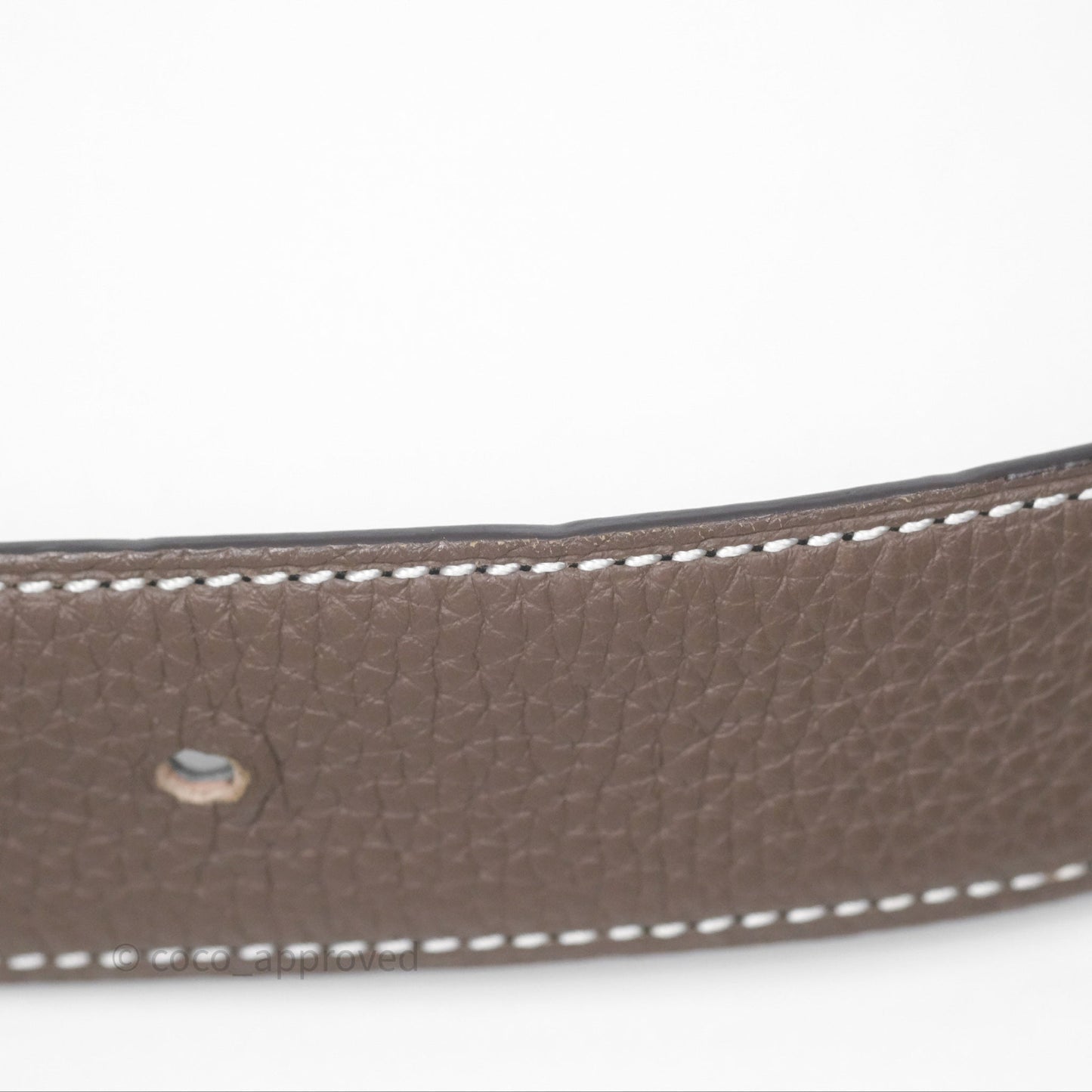 Hermès H Belt Buckle & Reversible Strap 32mm Etoupe/ Noir Palladium Hardware
