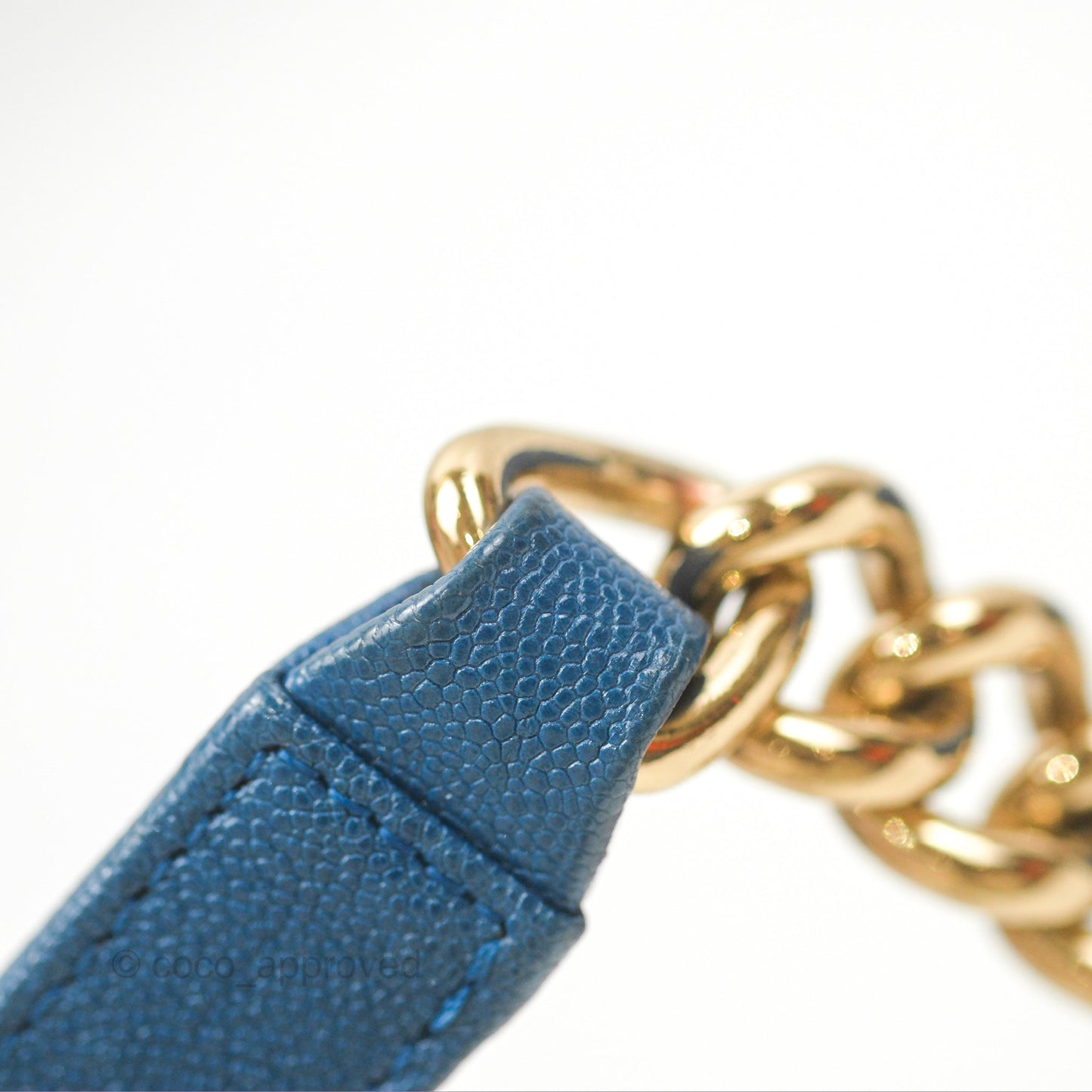 Chanel Small Boy Blue Caviar Gold Hardware