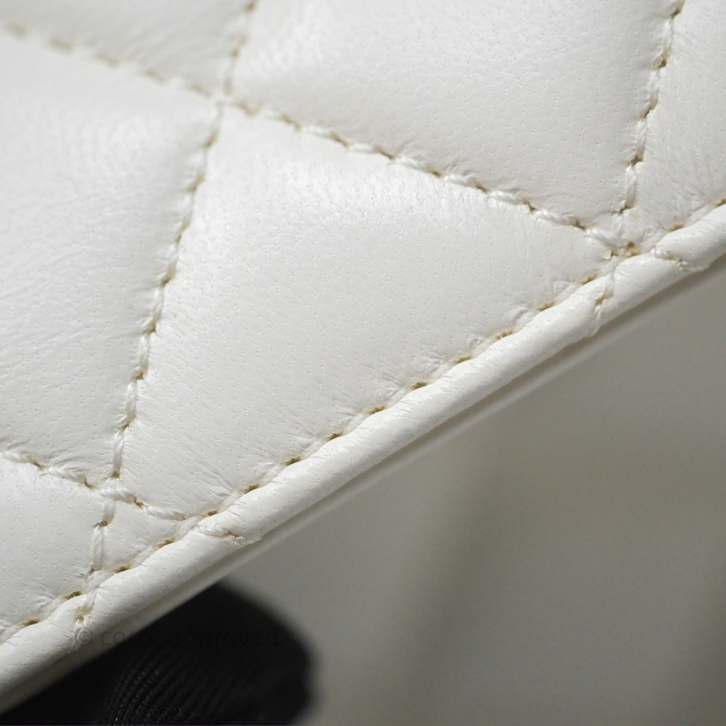 Chanel Crystals Top Handle Mini Rectangular Flap Bag White Lambskin Gold Hardware