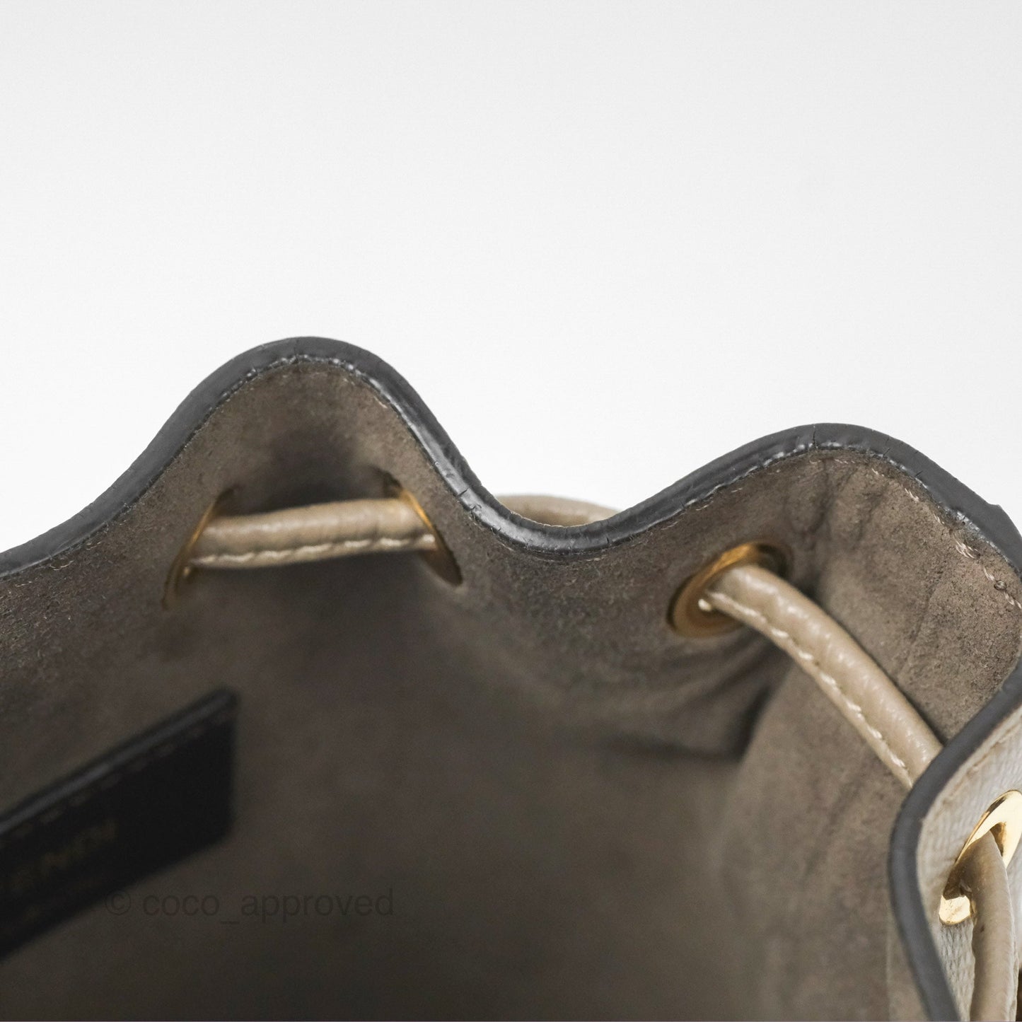 Fendi Mini Mon Tresor Bucket Bag Tortora Grained Calfskin