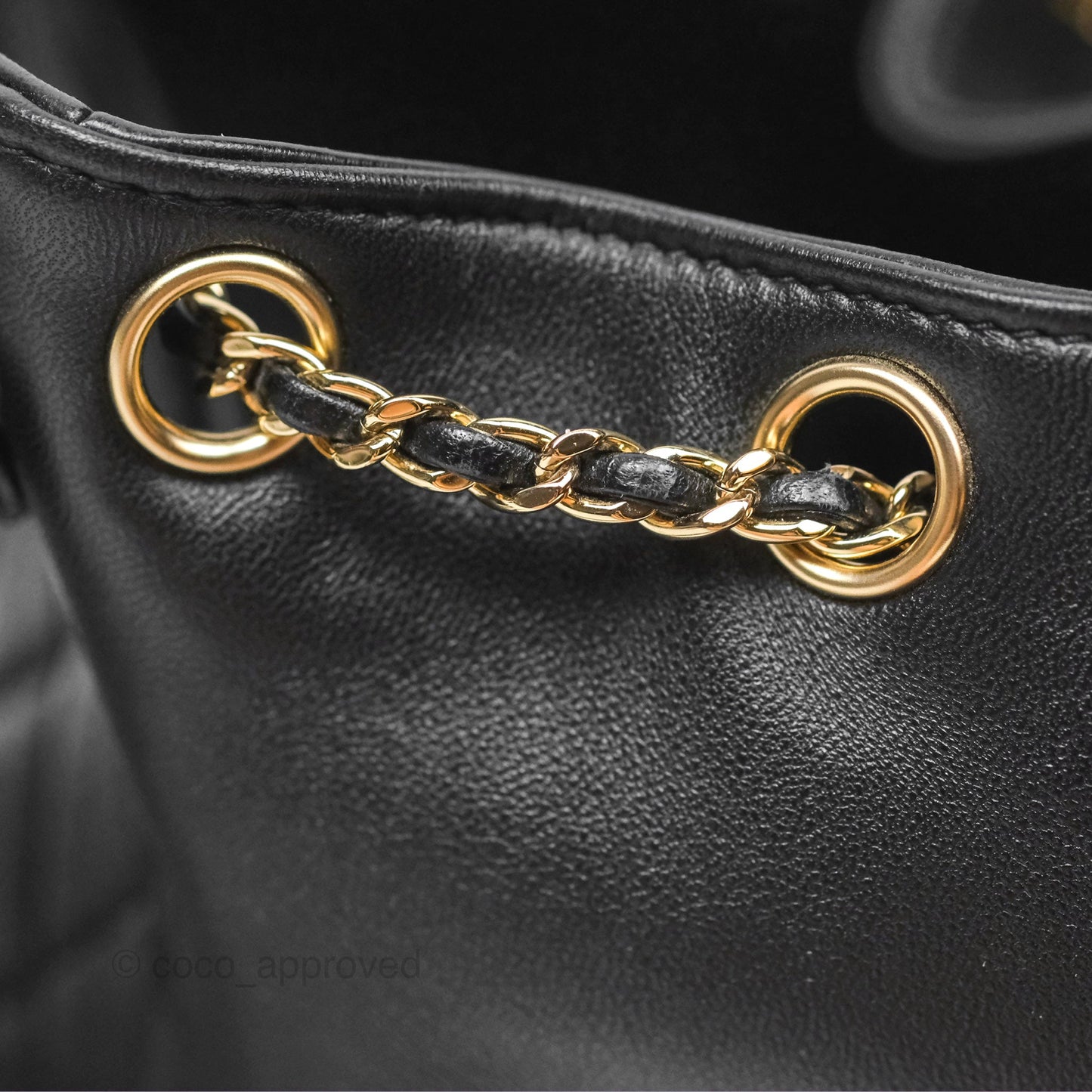 Chanel Quilted Small Duma Drawstring Backpack Black Lambskin