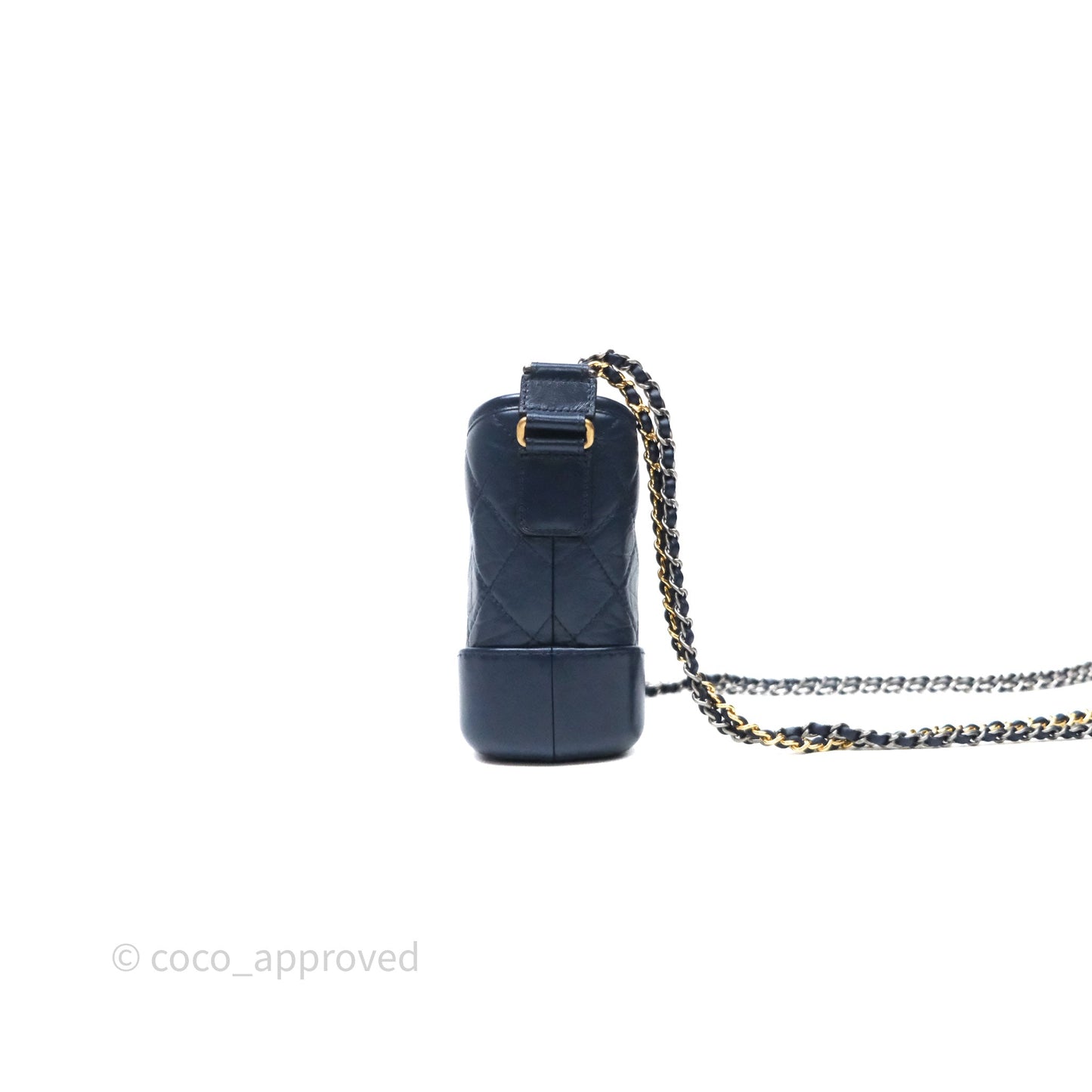 Chanel Quilted Small Gabrielle Hobo Navy Aged Calfskin Mixed Hardware