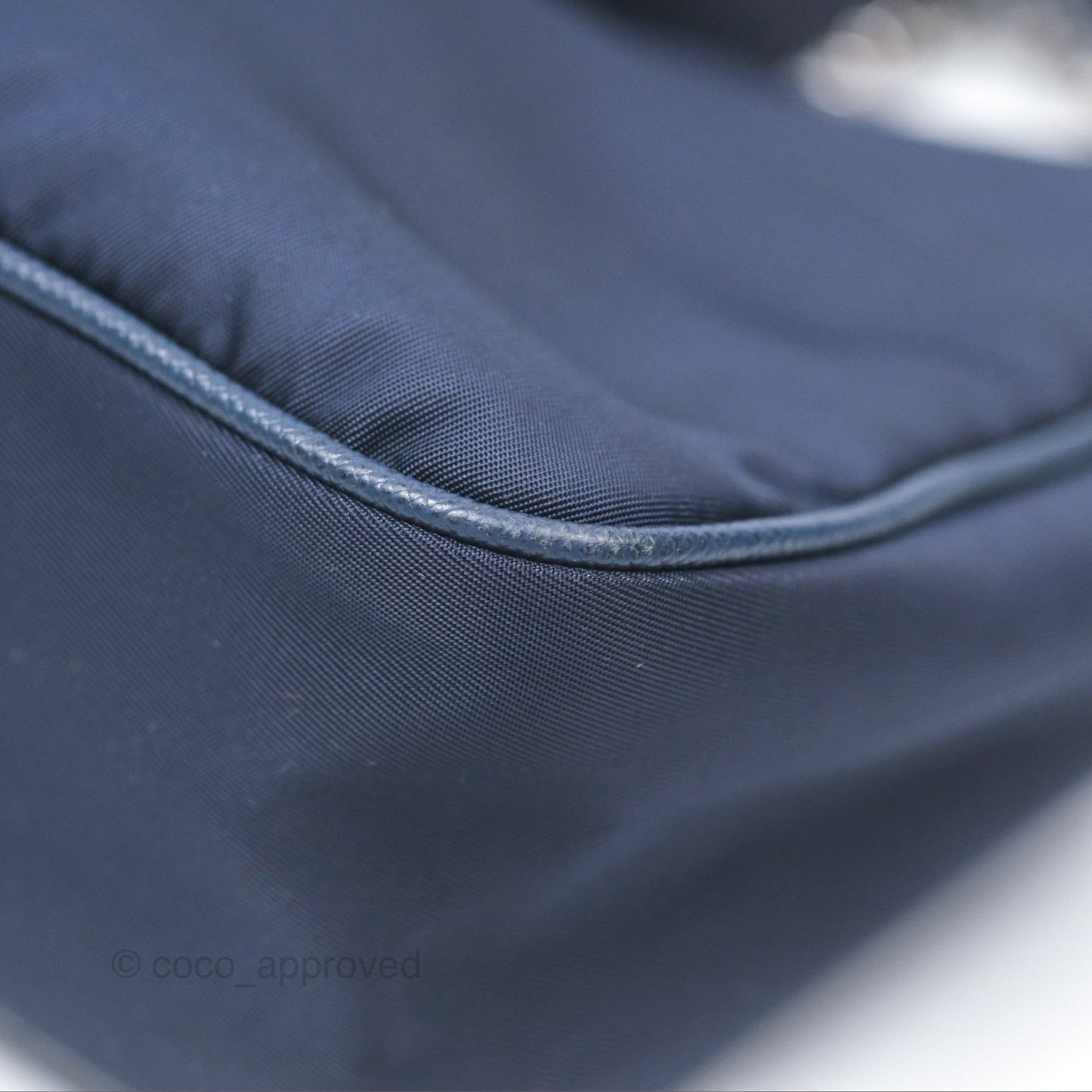 Prada Nylon Re-Edition 2005 Shoulder Bag Navy Blue Silver Hardware
