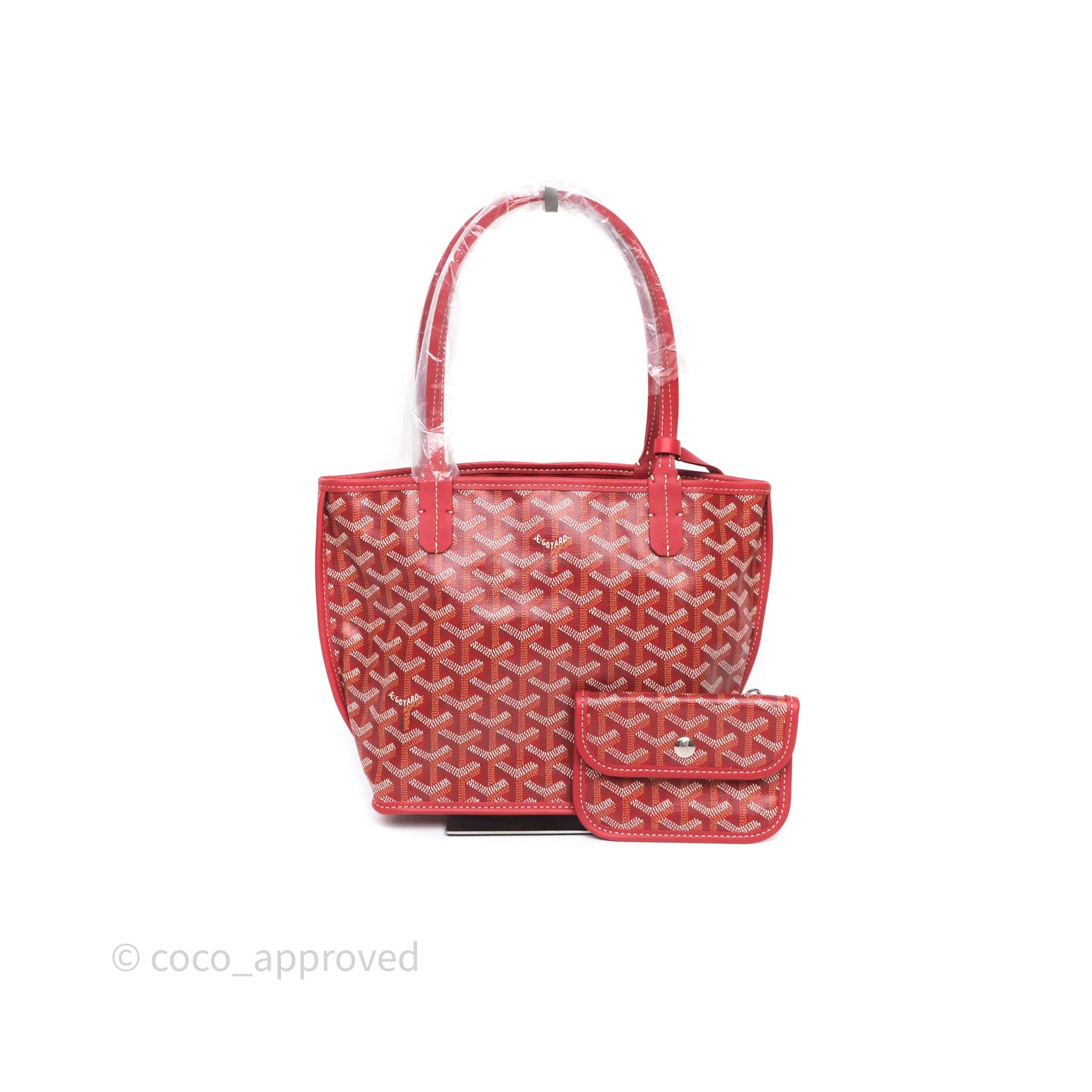 Goyard Anjou Mini Tote Bag Red Goyardine Canvas