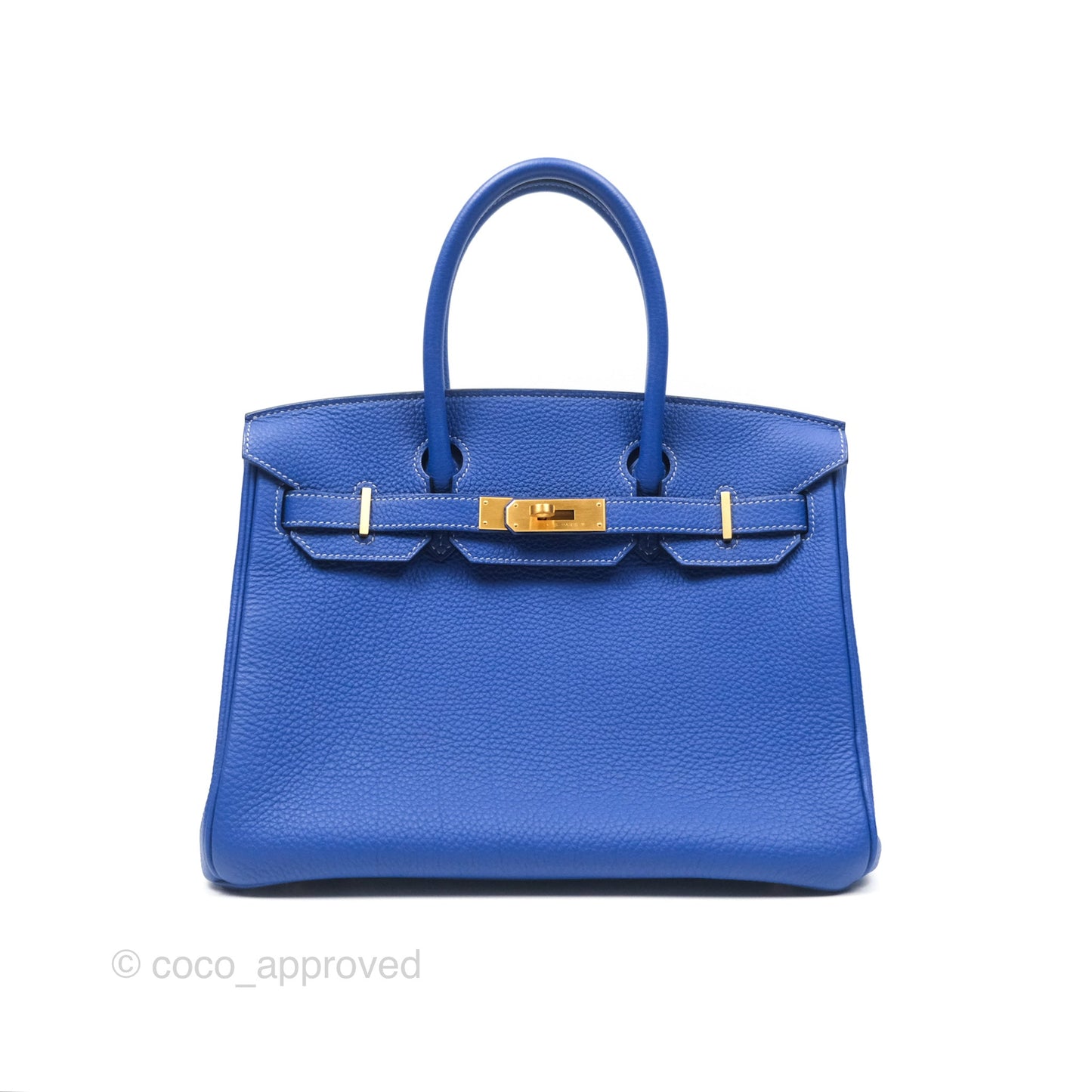 Hermès Birkin 30 Retourne HSS Blue Gris Clemence Brushed Gold Hardware