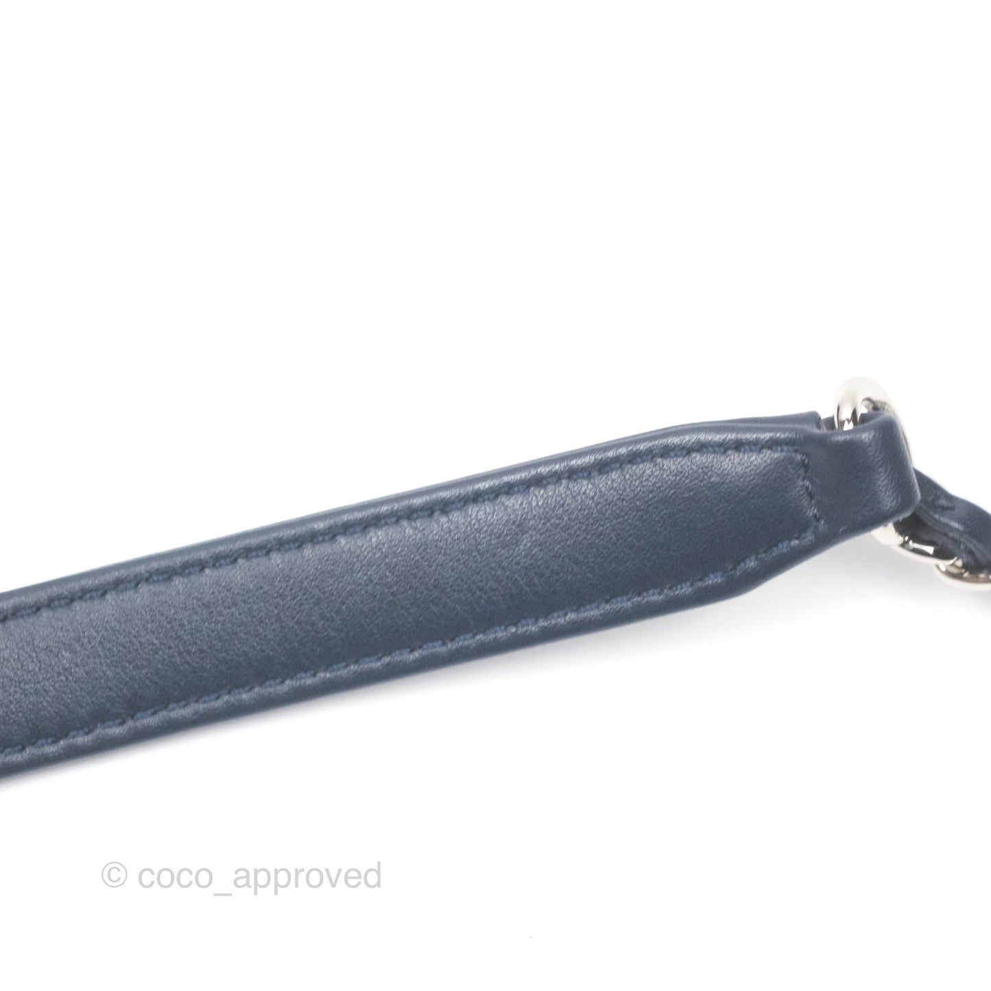 Chanel Small Coco Handle Quilted Contrast Stitch Denim Silver Hardware