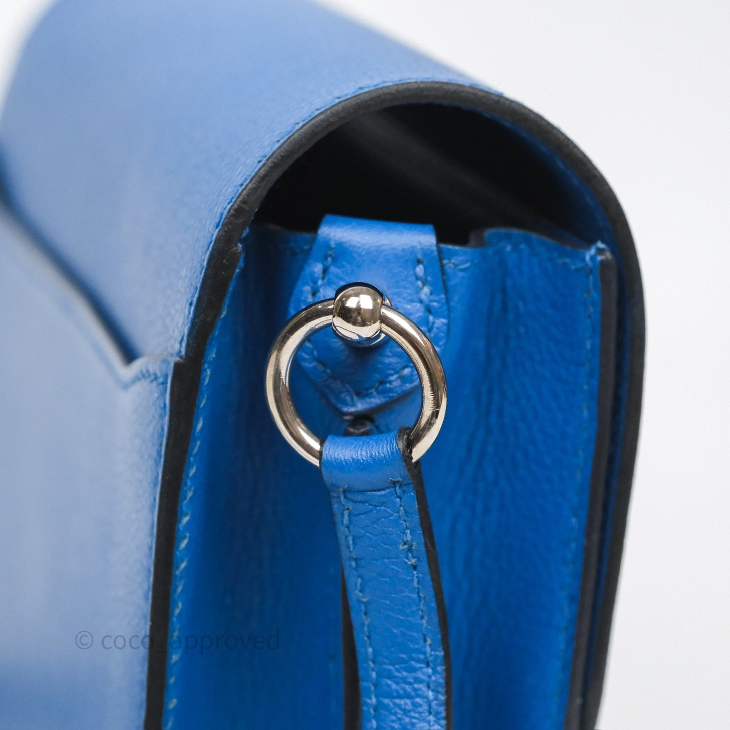 Hermès Roulis Mini 18 Blue Zellige I7 Evercolor Palladium Hardware