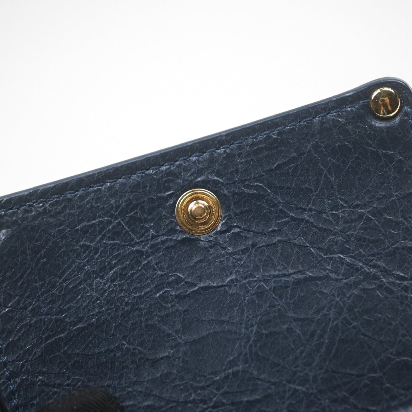 Balenciaga Le City Mini Wallet Navy Gold Hardware